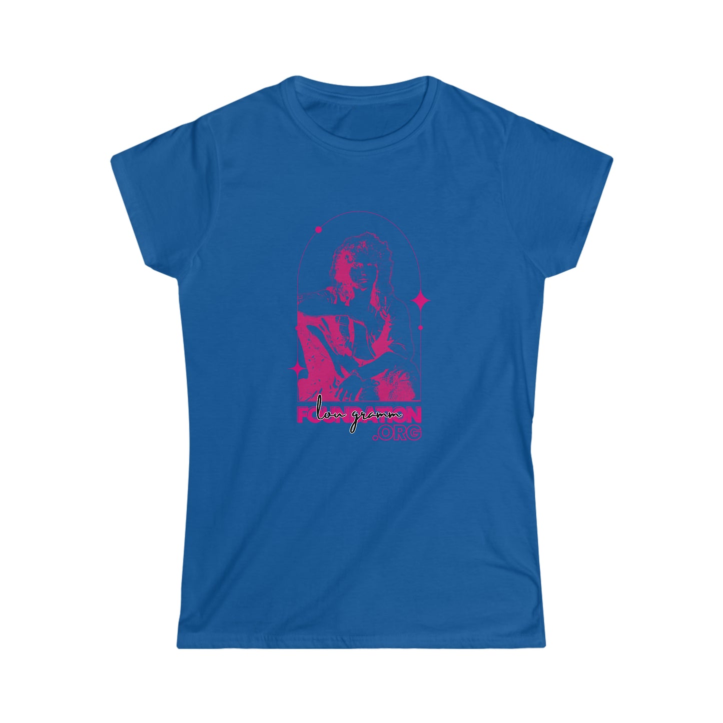 Lou Gramm Stencil pink logo - Women's Softstyle Tee