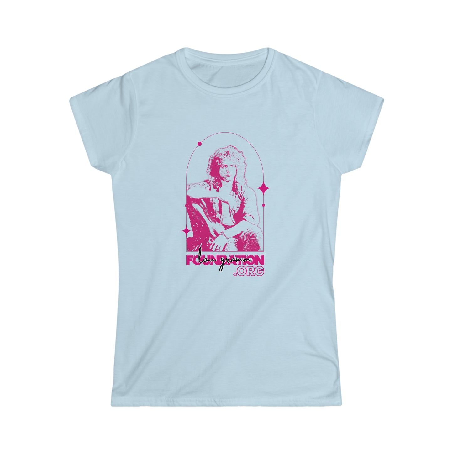 Lou Gramm Stencil pink logo - Women's Softstyle Tee