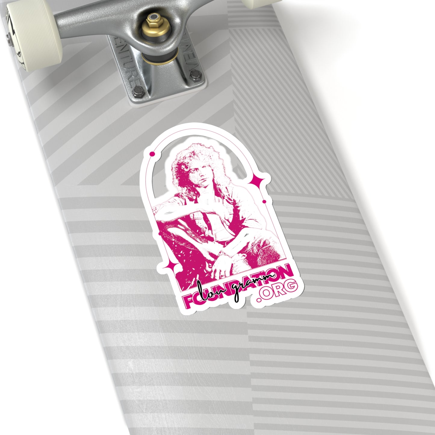 Lou Gramm Foundation Stencil pink Kiss-Cut Stickers