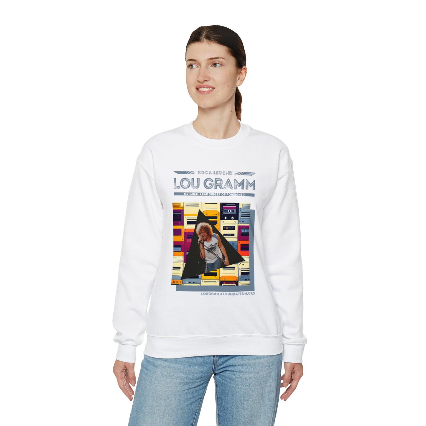 Rock Legend Lou Gramm Blue logo - Unisex Heavy Blend™ Crewneck Sweatshirt