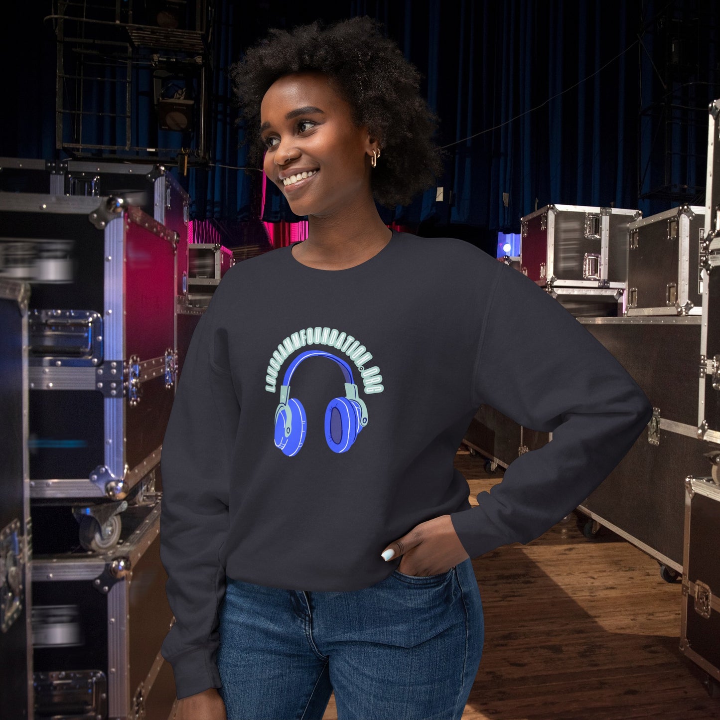 Headphones Lightweight Crewneck Sweatshirt