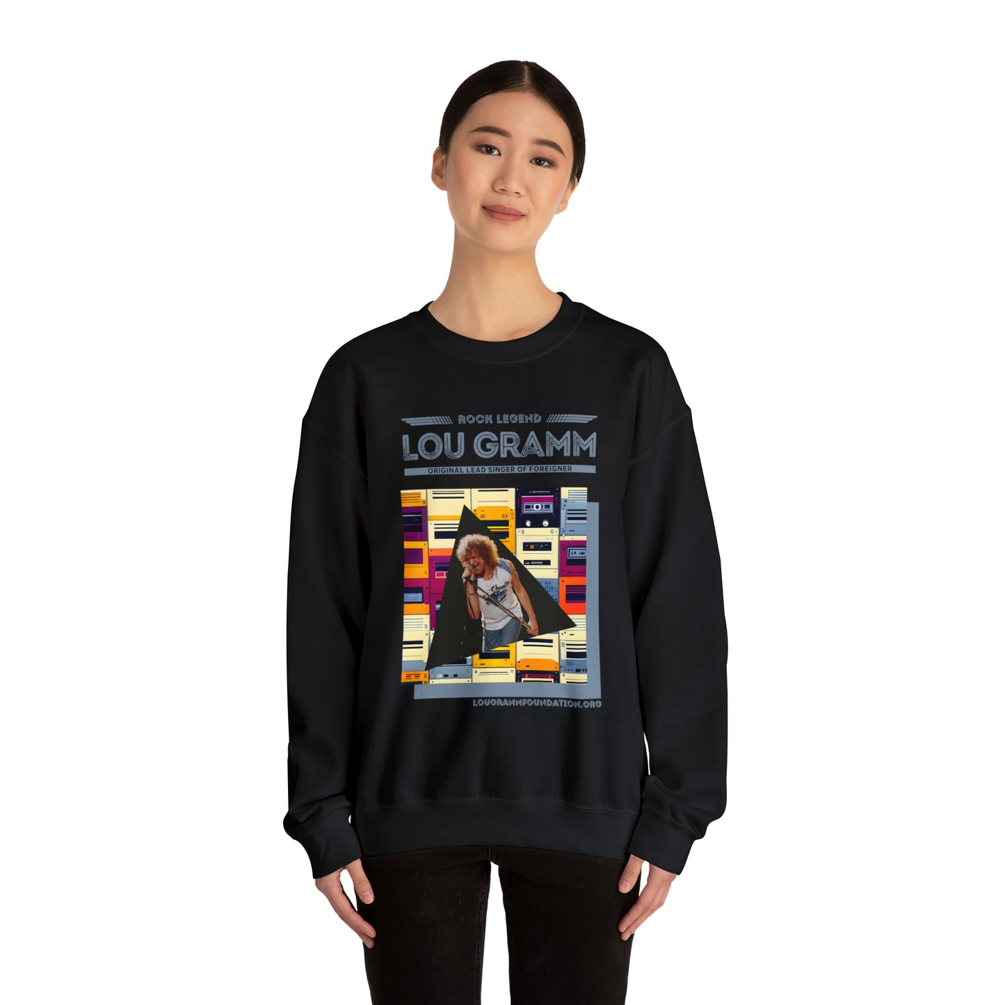 Rock Legend Lou Gramm Blue logo - Unisex Heavy Blend™ Crewneck Sweatshirt