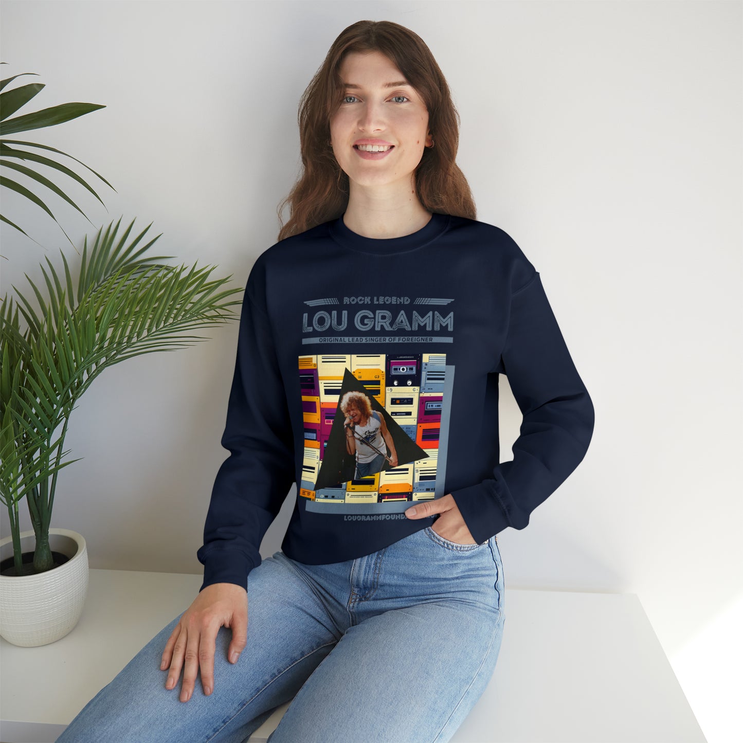 Rock Legend Lou Gramm Blue logo - Unisex Heavy Blend™ Crewneck Sweatshirt