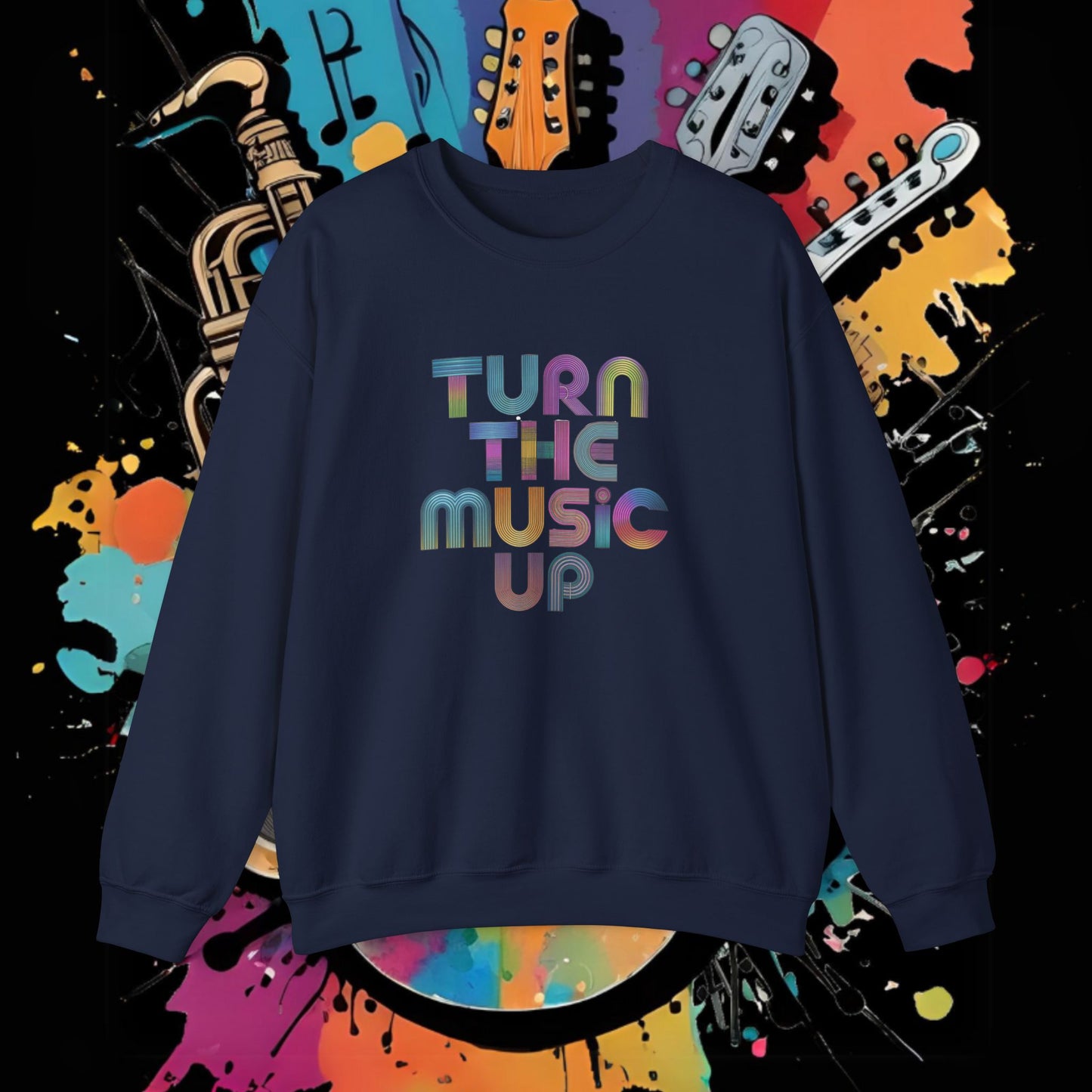 TURN THE MUSIC UP! Heavy Blend™ Crewneck Sweatshirt