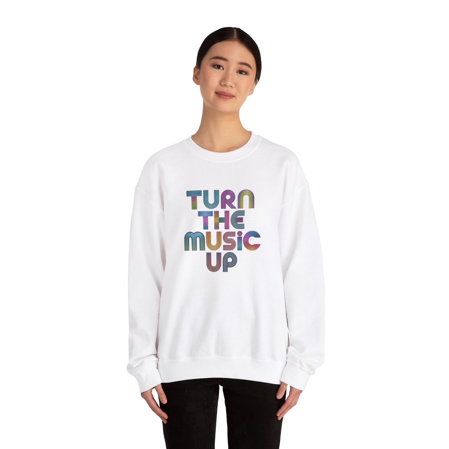 TURN THE MUSIC UP! Heavy Blend™ Crewneck Sweatshirt
