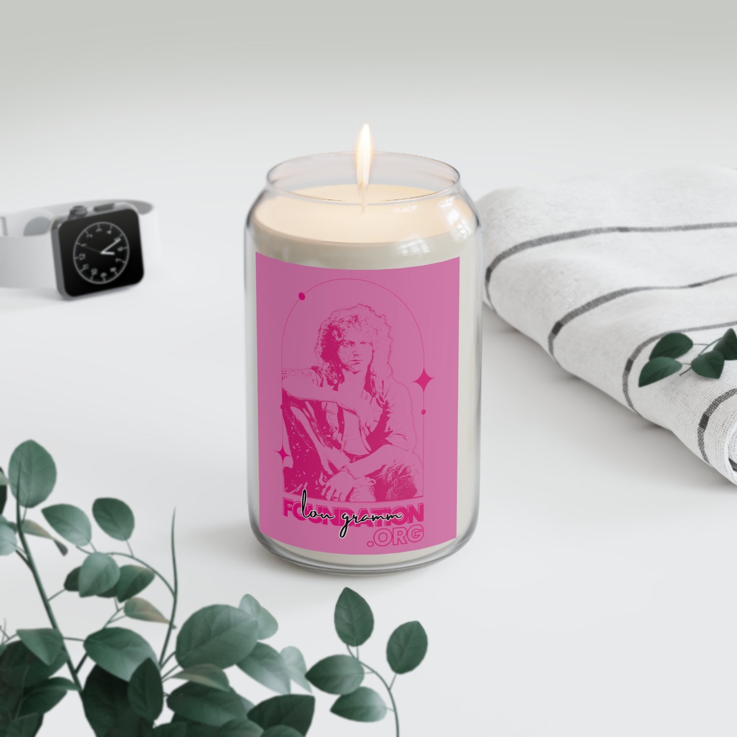 Lou Gramm Stencil Pink logo - Jumbo Scented Candle