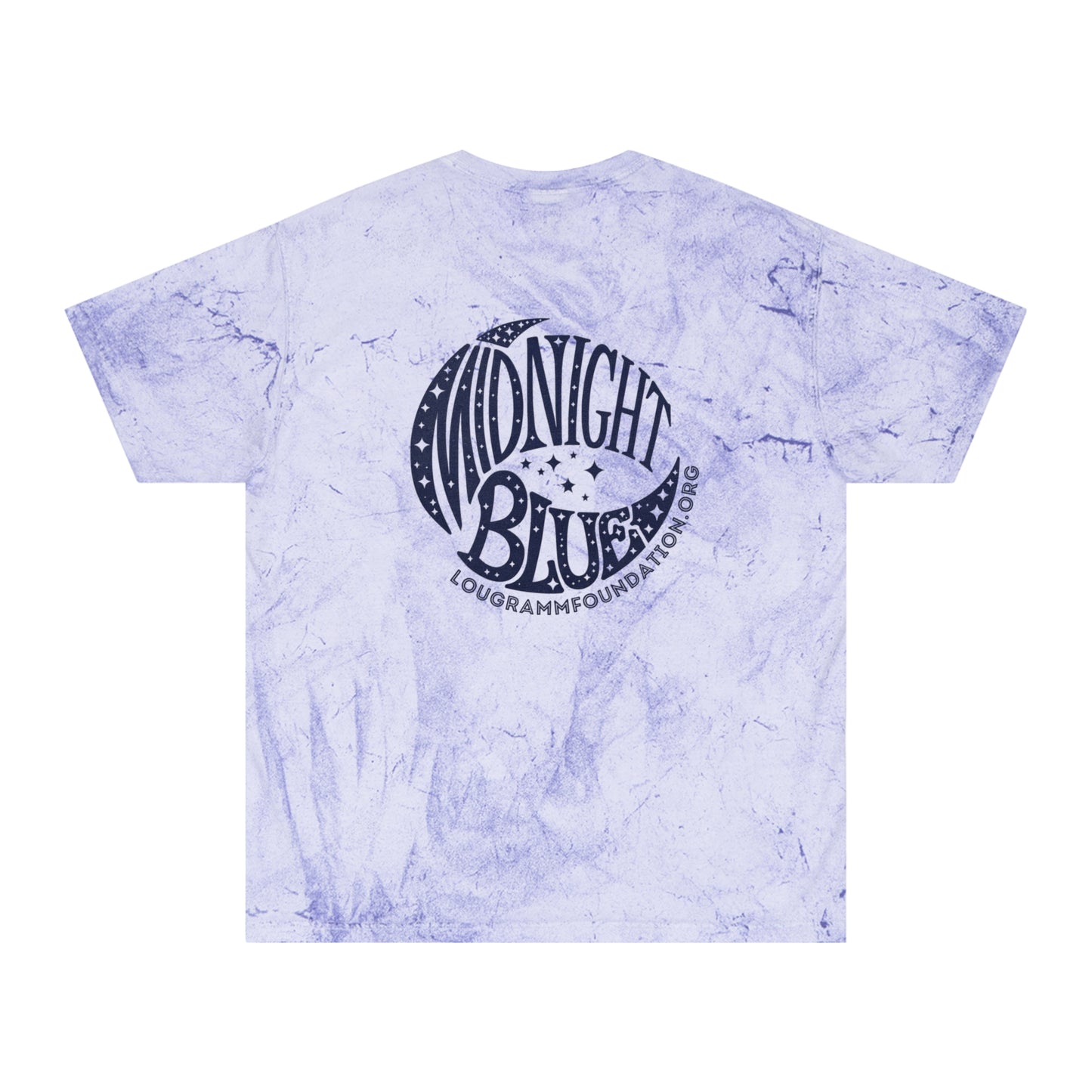 Midnight Blue Color Blast T-Shirt with Moon and Stars Design