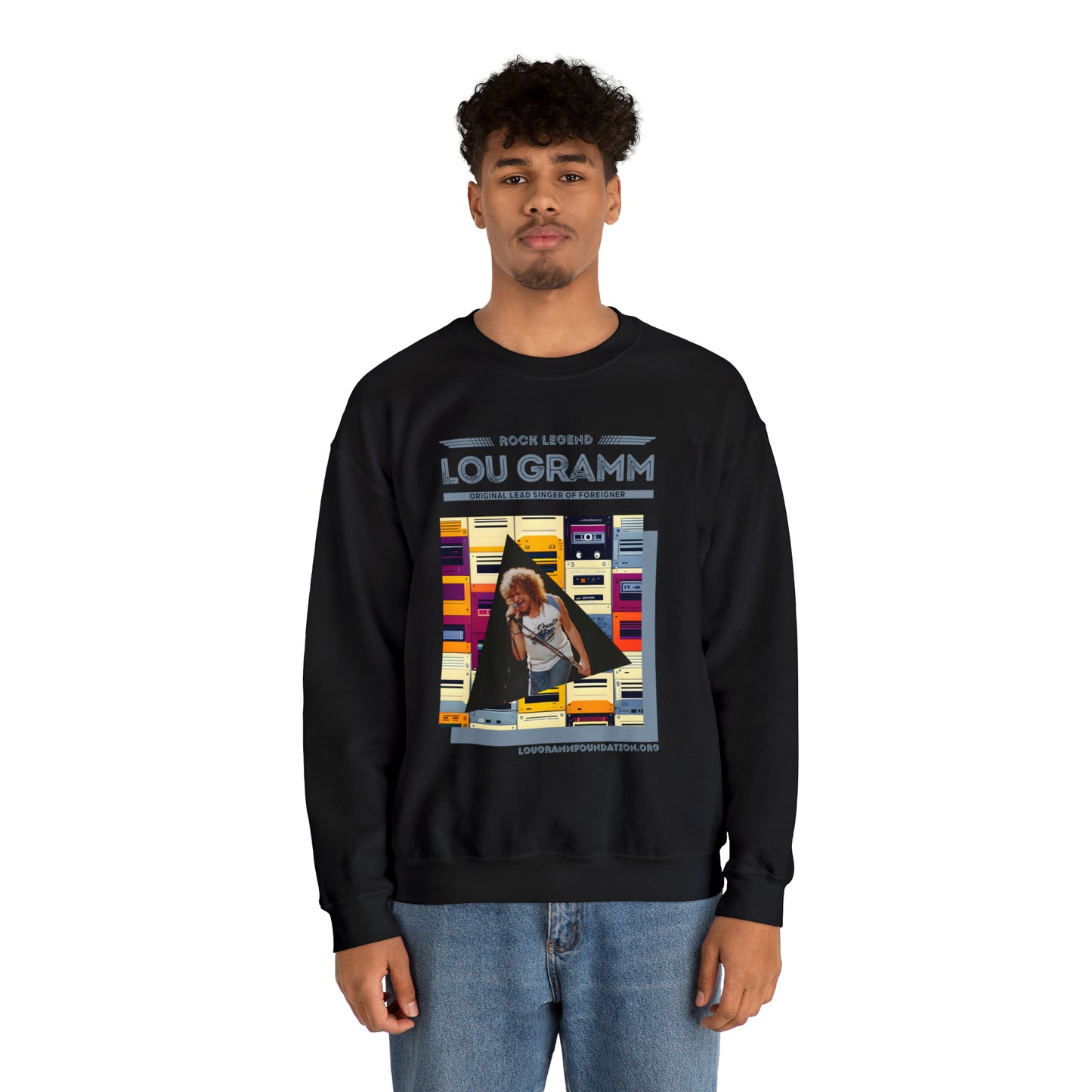Rock Legend Lou Gramm Blue logo - Unisex Heavy Blend™ Crewneck Sweatshirt