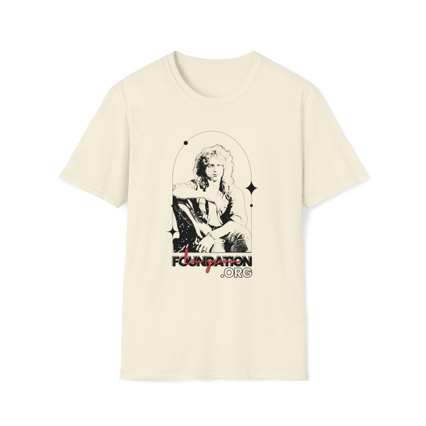 Lou Gramm Stencil Black logo - Unisex Softstyle T-Shirt