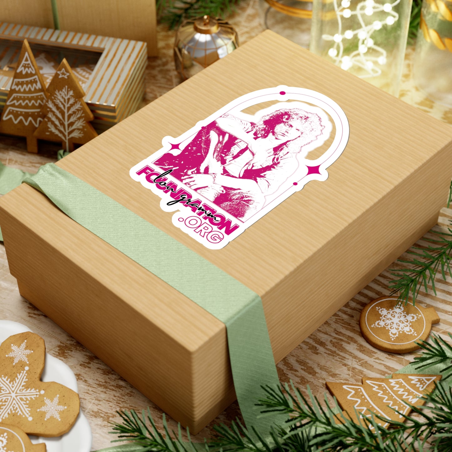 Lou Gramm Foundation Stencil pink Kiss-Cut Stickers