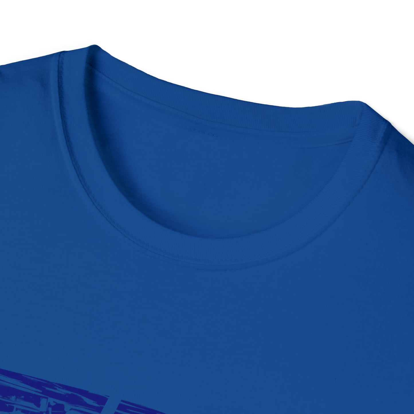 Lou’s Garage Blue logo - Unisex Softstyle T-Shirt