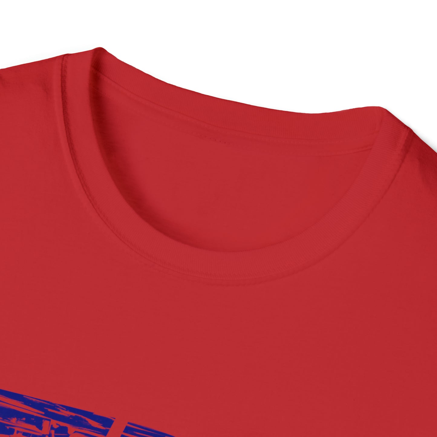 Lou’s Garage Blue logo - Unisex Softstyle T-Shirt