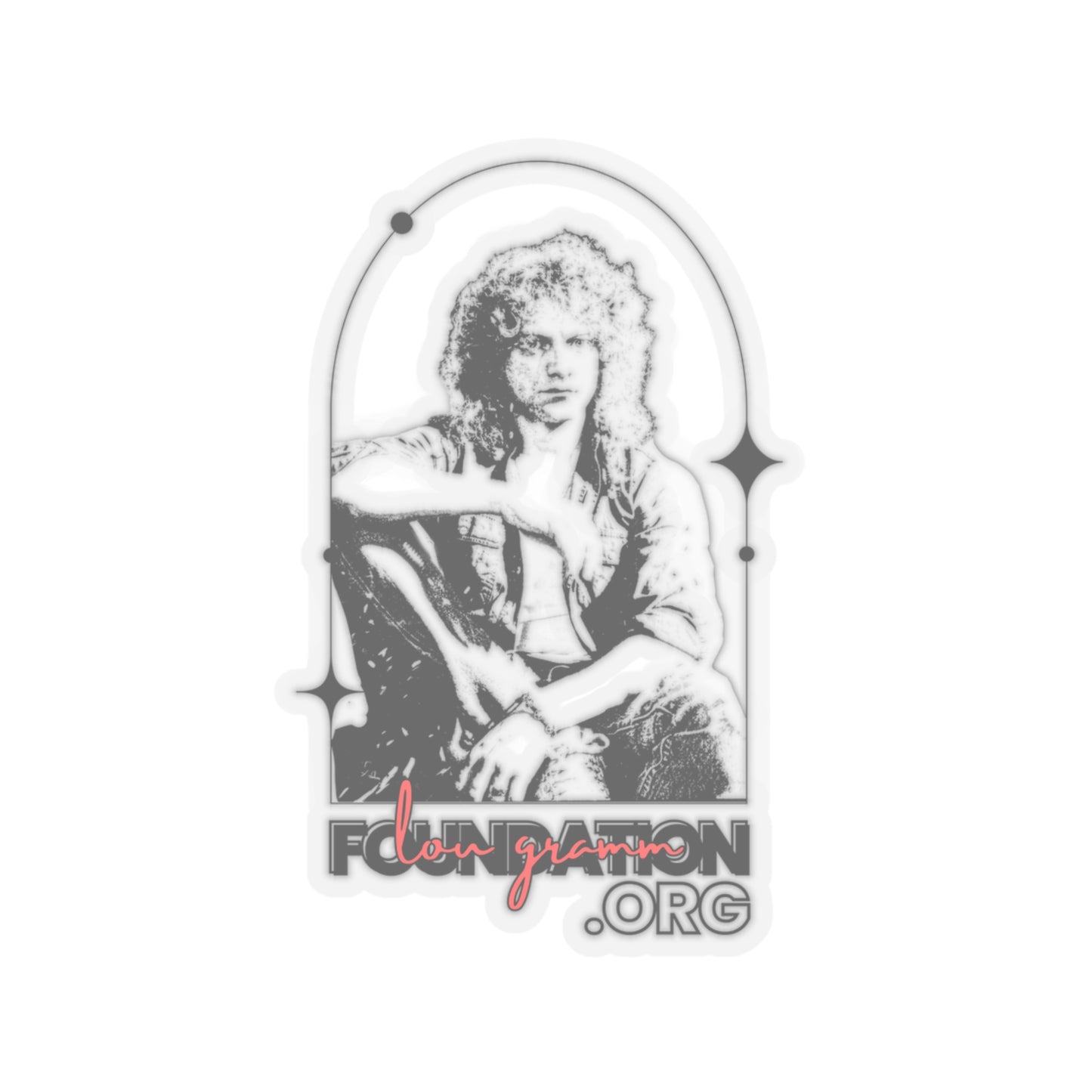 Lou Gramm Foundation Stencil Black Kiss-Cut Stickers