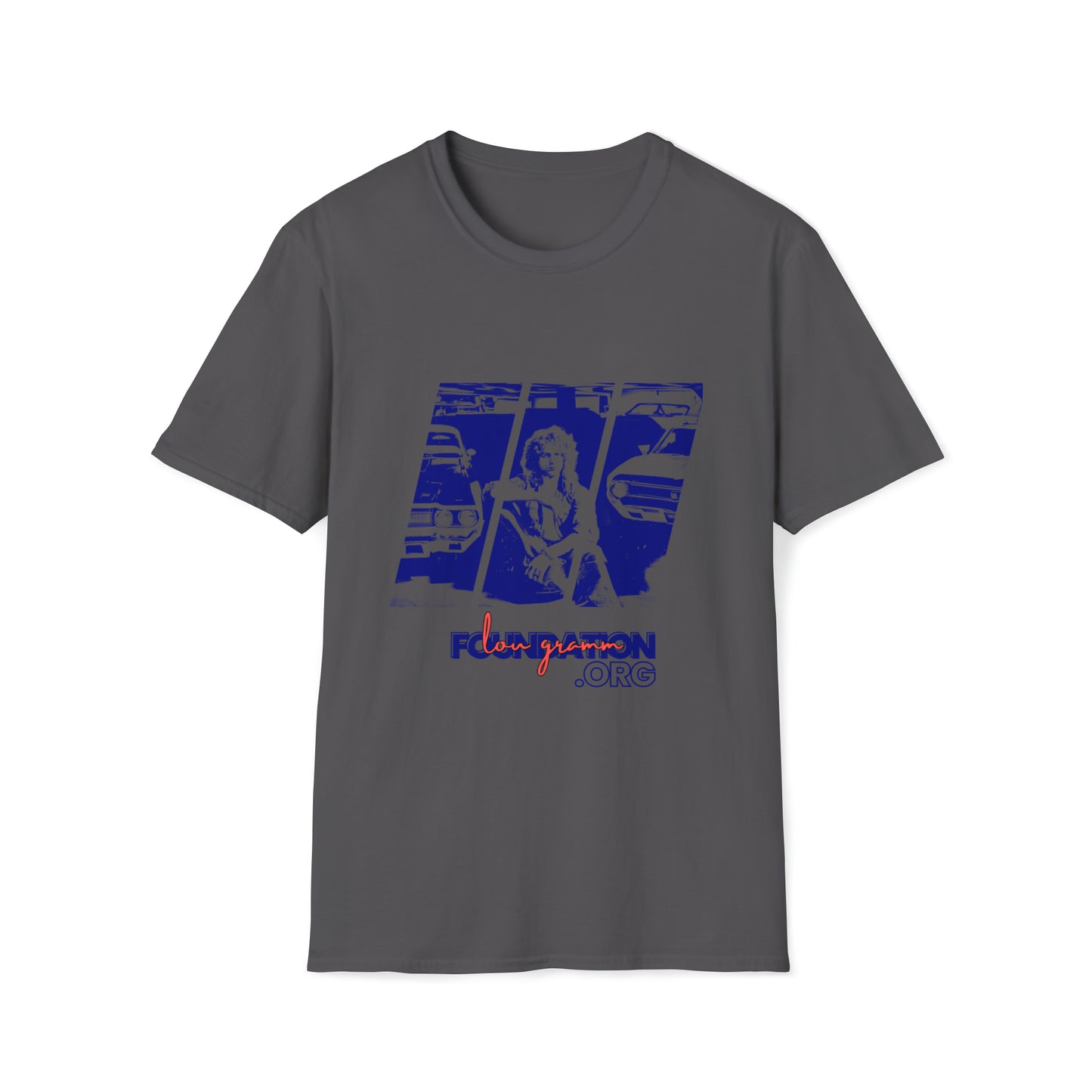 Lou’s Garage Blue logo - Unisex Softstyle T-Shirt
