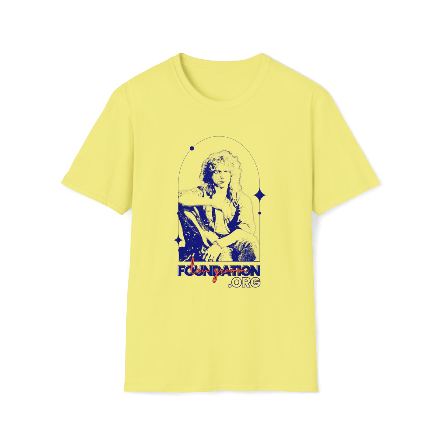 Lou Gramm Stencil Blue logo - Unisex Softstyle T-Shirt