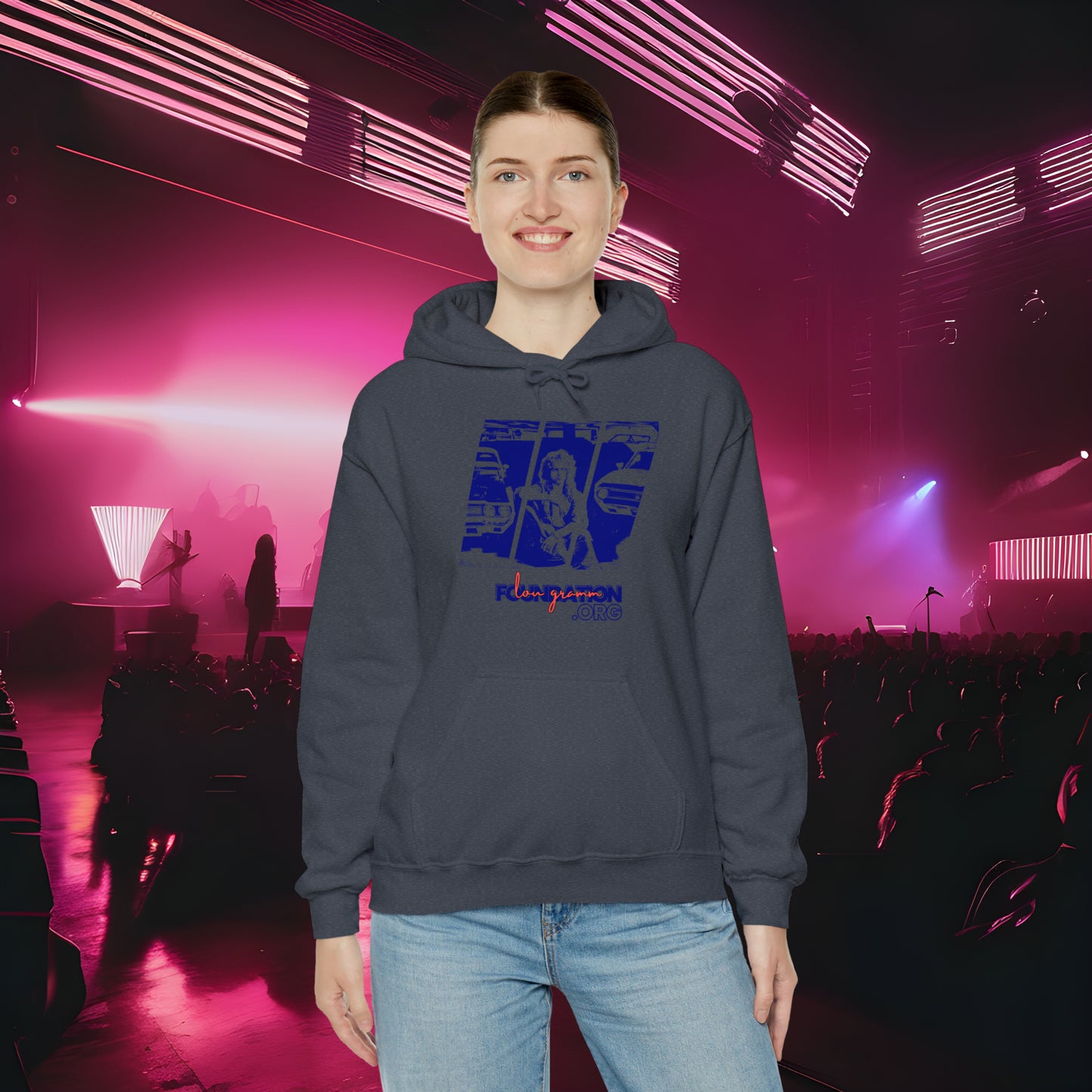 Lou’s Garage Blue logo - Unisex Heavy Blend™ Hooded Sweatshirt