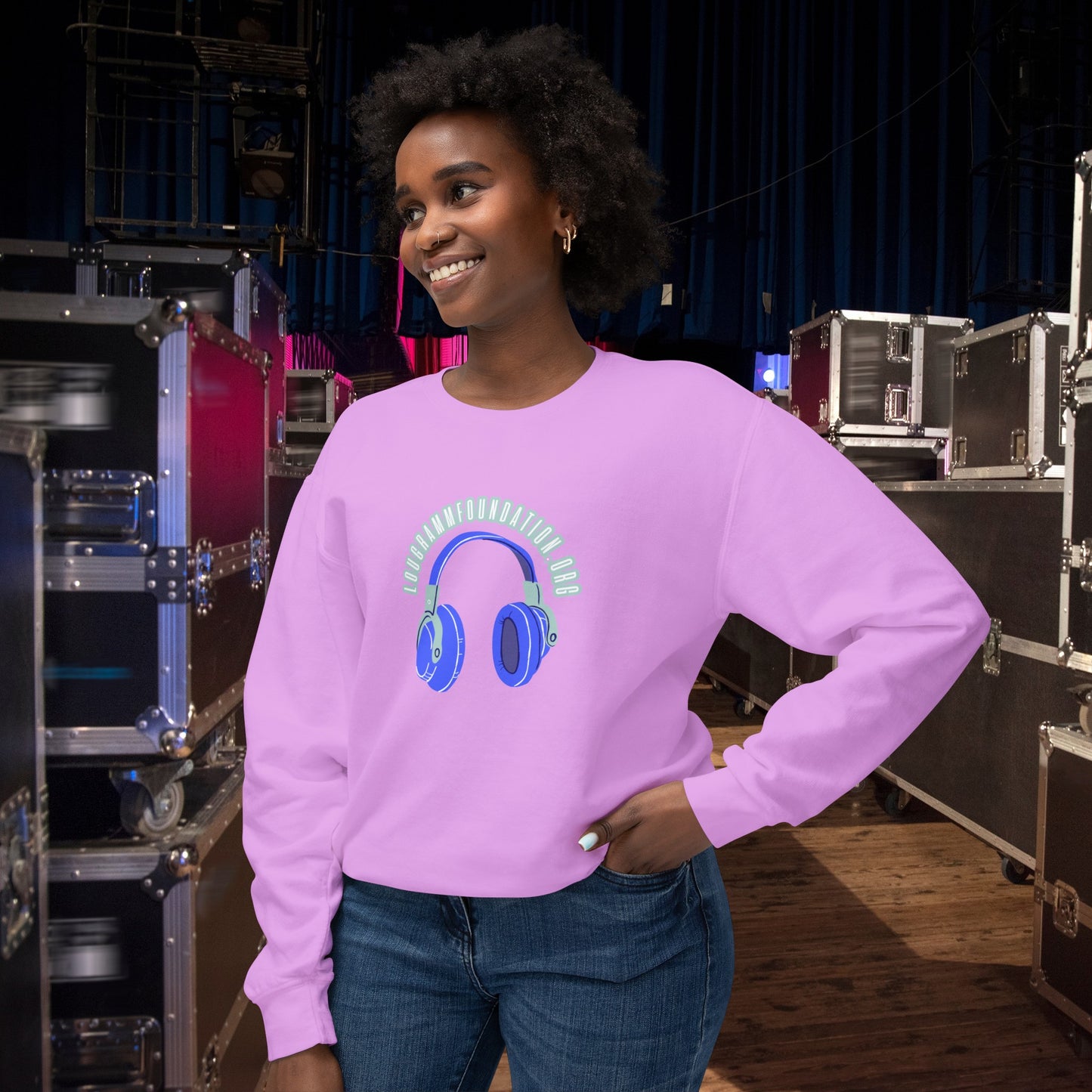 Headphones Lightweight Crewneck Sweatshirt