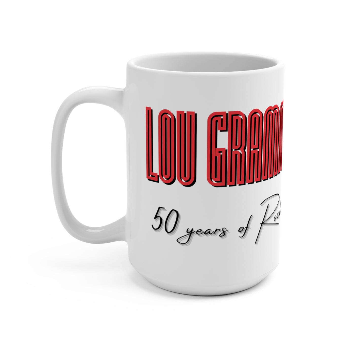Lou Gramm 50 Years of Rock - Red Heart Mug 15oz