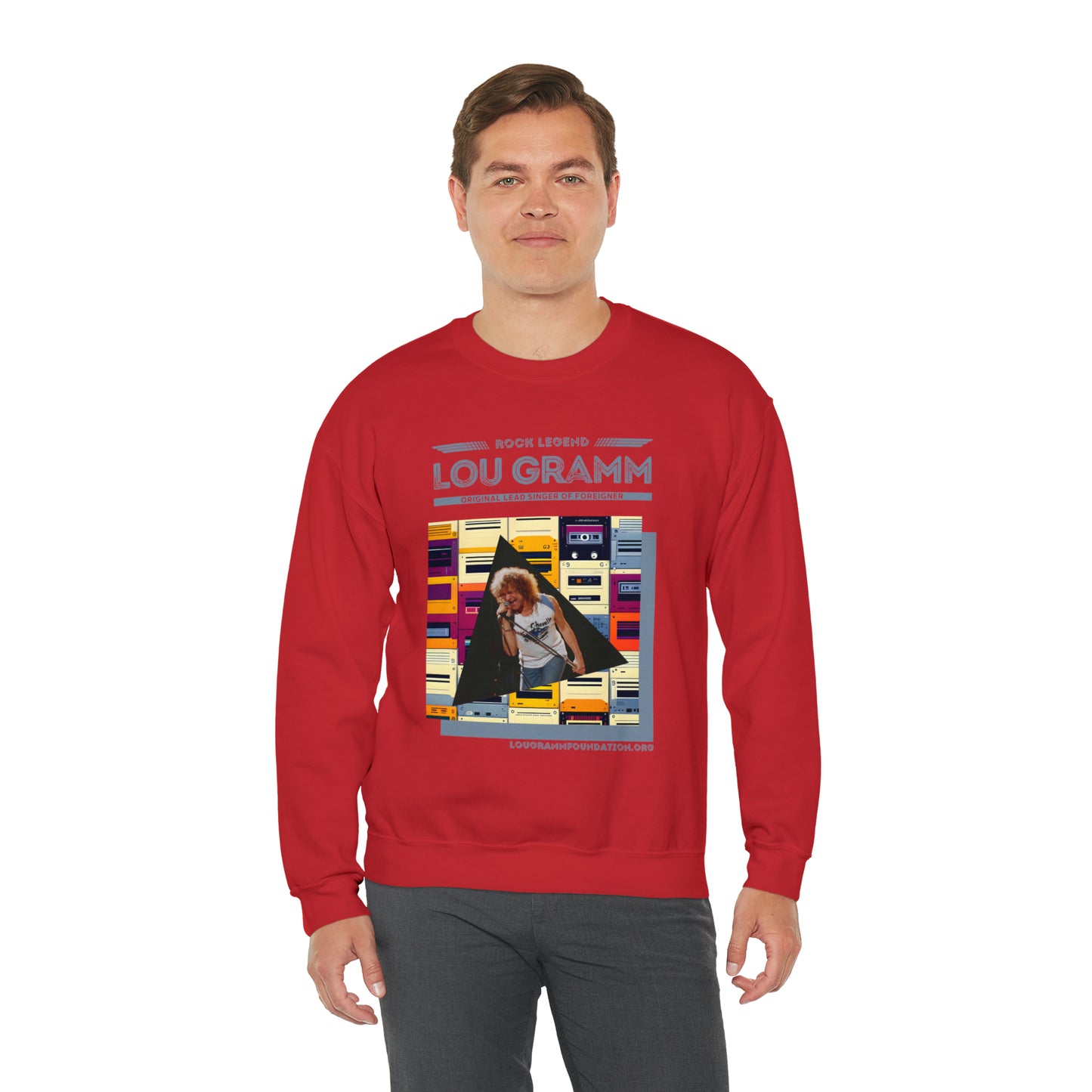 Rock Legend Lou Gramm Blue logo - Unisex Heavy Blend™ Crewneck Sweatshirt