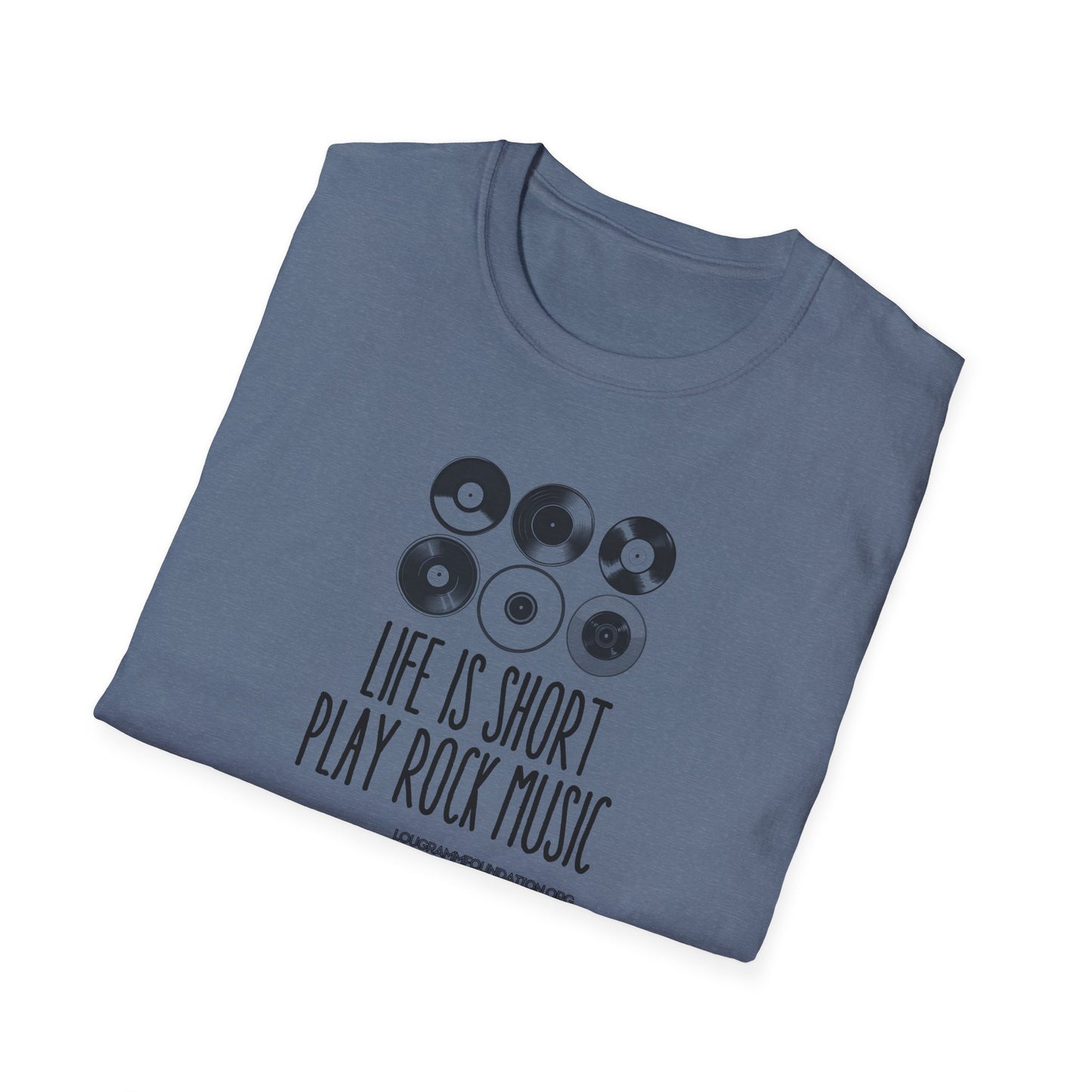 Life is Short Play Rock Music Unisex Softstyle T-Shirt