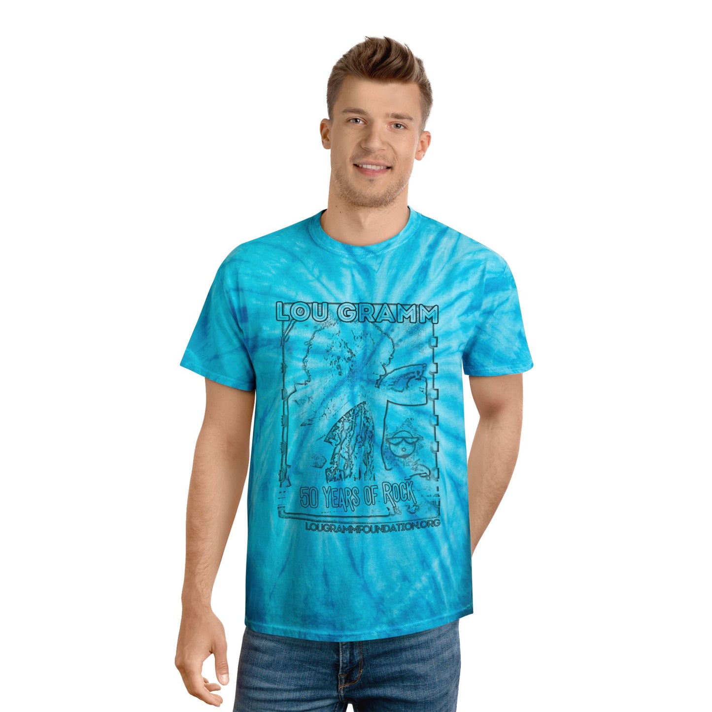 2024 50 Years of Rock Lou Gramm Unisex FWD Fashion Tie-Dyed T-Shirt