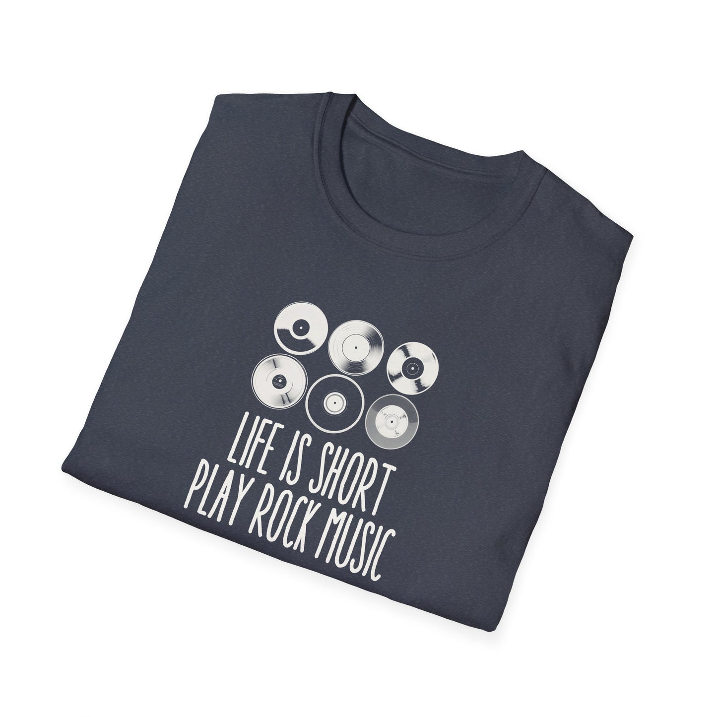 Life is Short Play Rock Music Unisex Softstyle T-Shirt