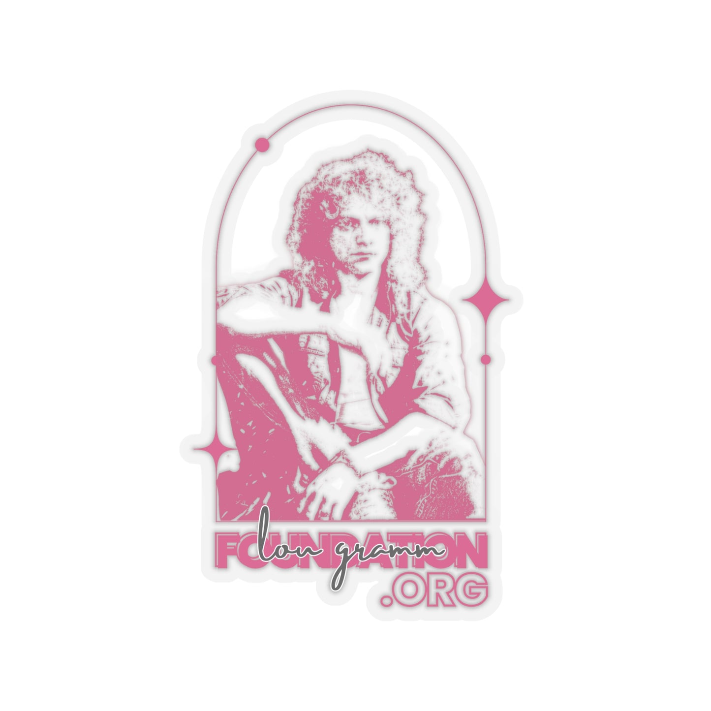 Lou Gramm Foundation Stencil pink Kiss-Cut Stickers