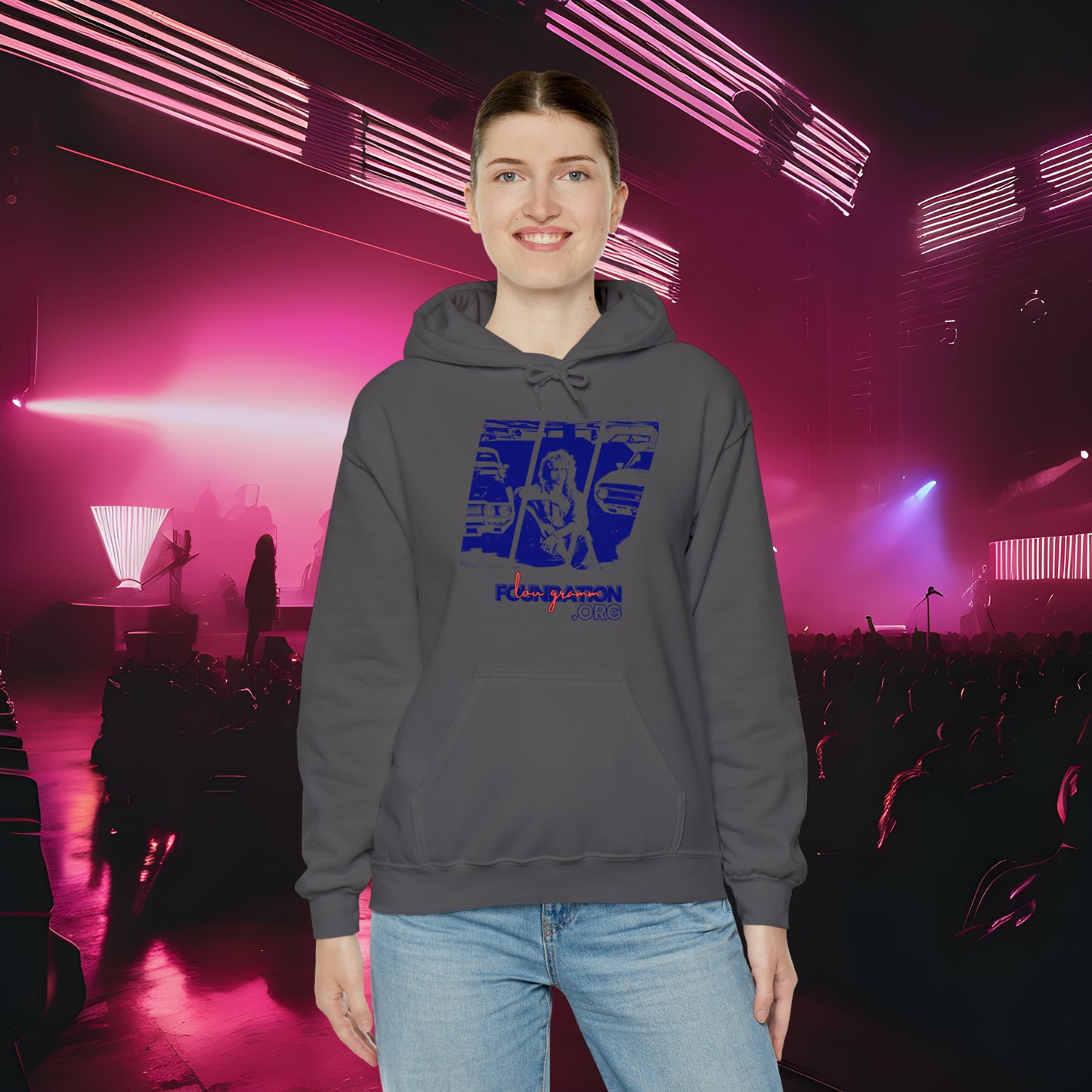Lou’s Garage Blue logo - Unisex Heavy Blend™ Hooded Sweatshirt