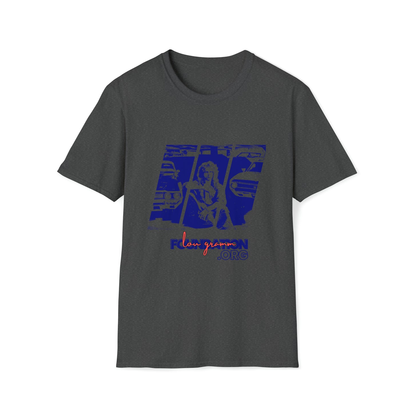 Lou’s Garage Blue logo - Unisex Softstyle T-Shirt