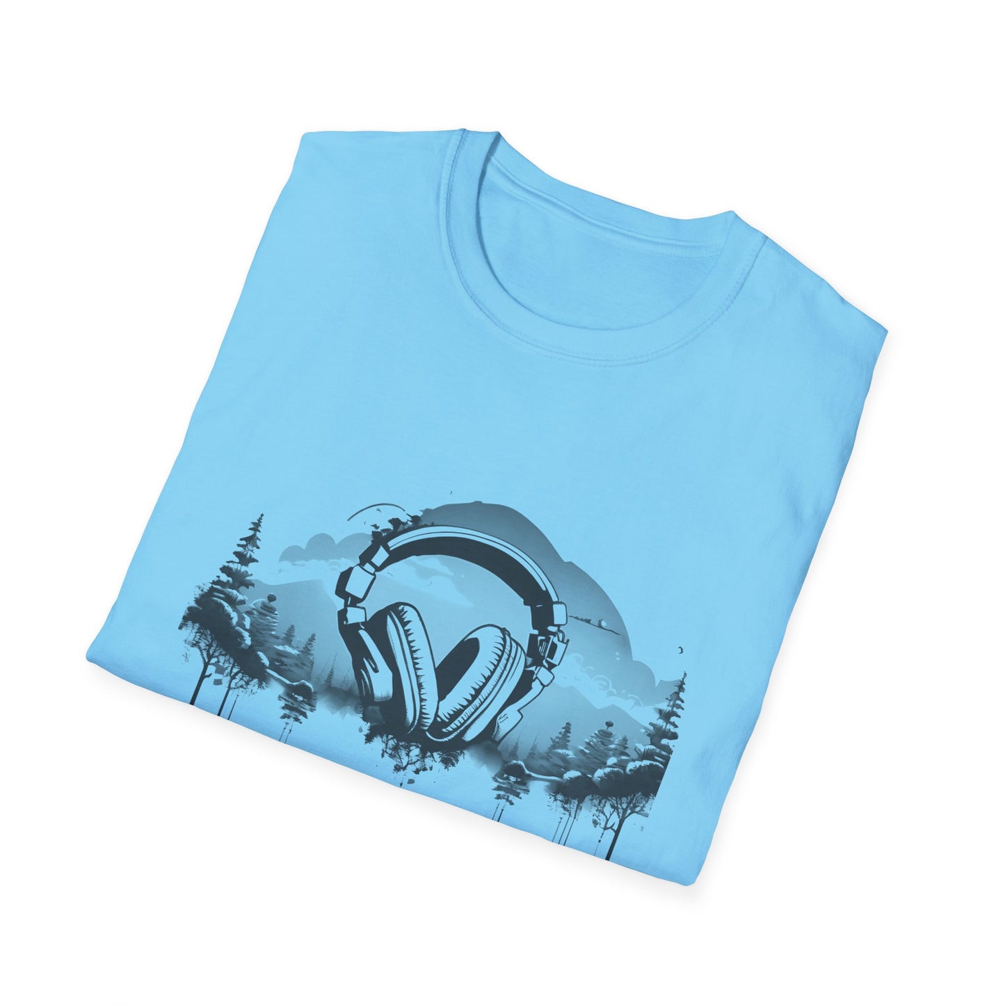 Headphones Sky Unisex Softstyle T-Shirt