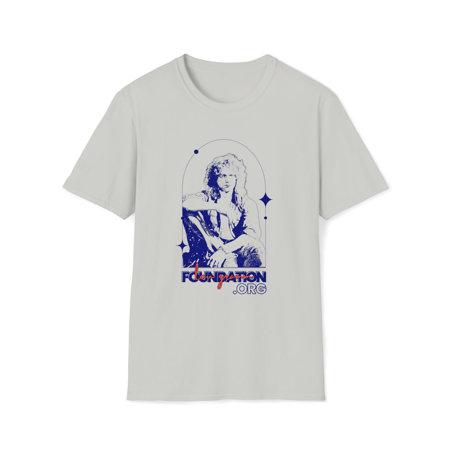 Lou Gramm Stencil Blue logo - Unisex Softstyle T-Shirt