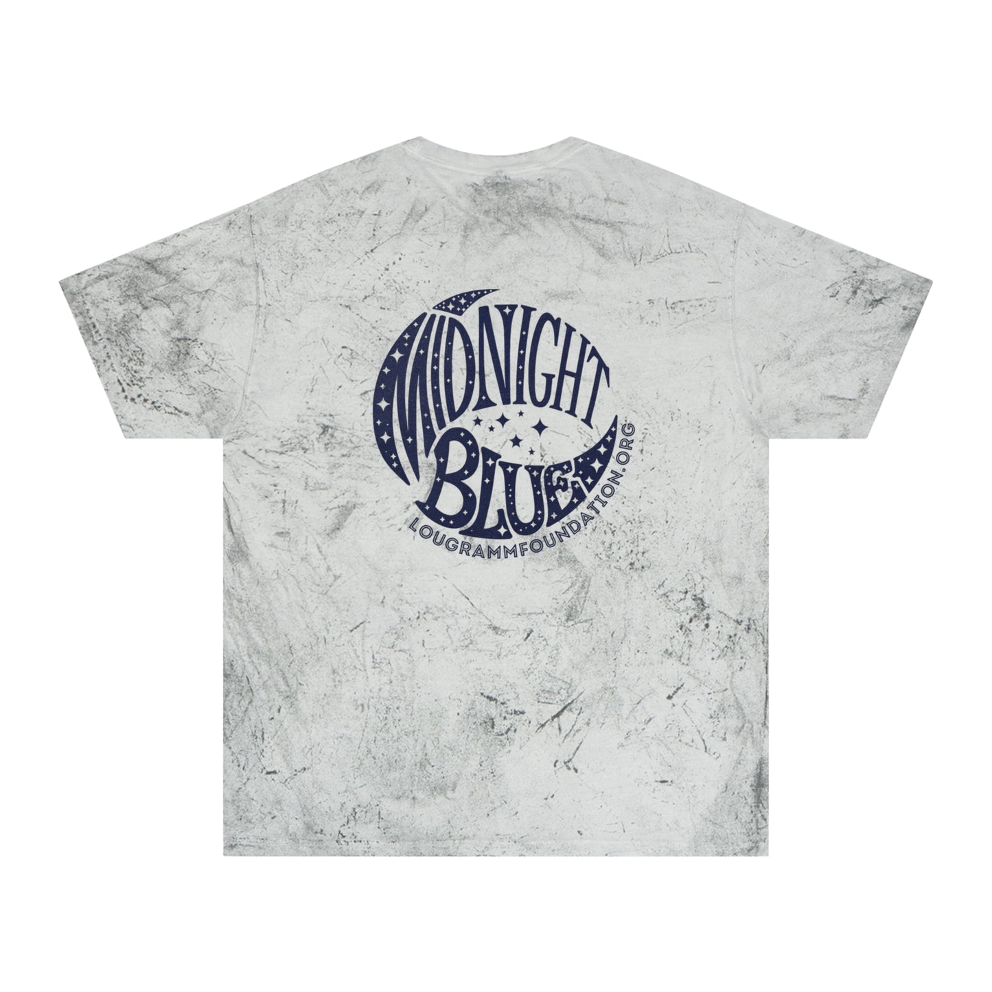 Midnight Blue Color Blast T-Shirt with Moon and Stars Design