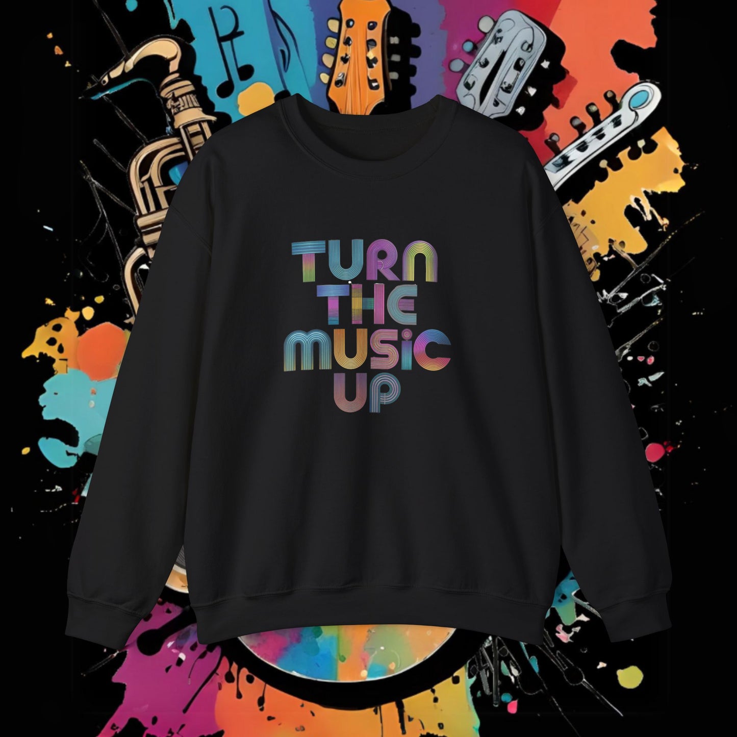 TURN THE MUSIC UP! Heavy Blend™ Crewneck Sweatshirt