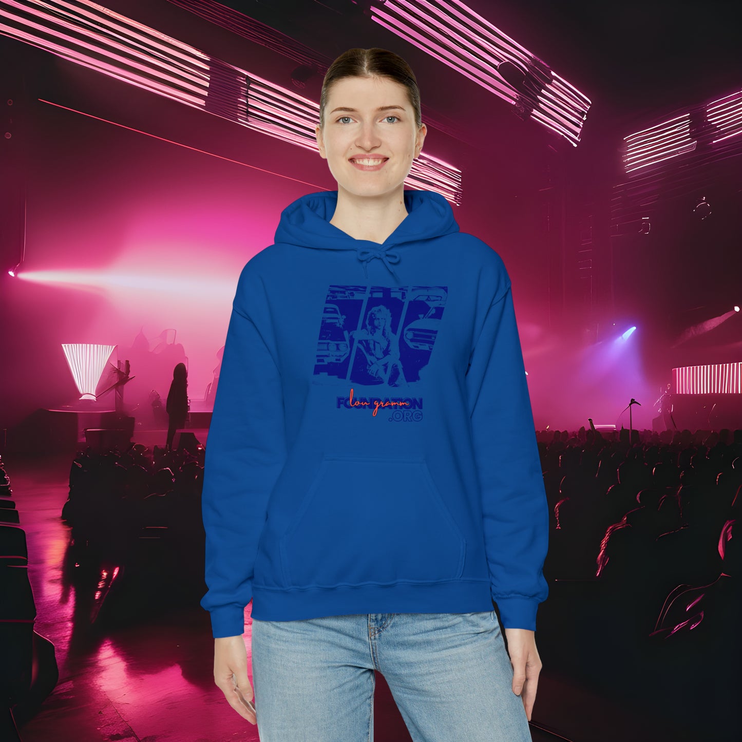 Lou’s Garage Blue logo - Unisex Heavy Blend™ Hooded Sweatshirt