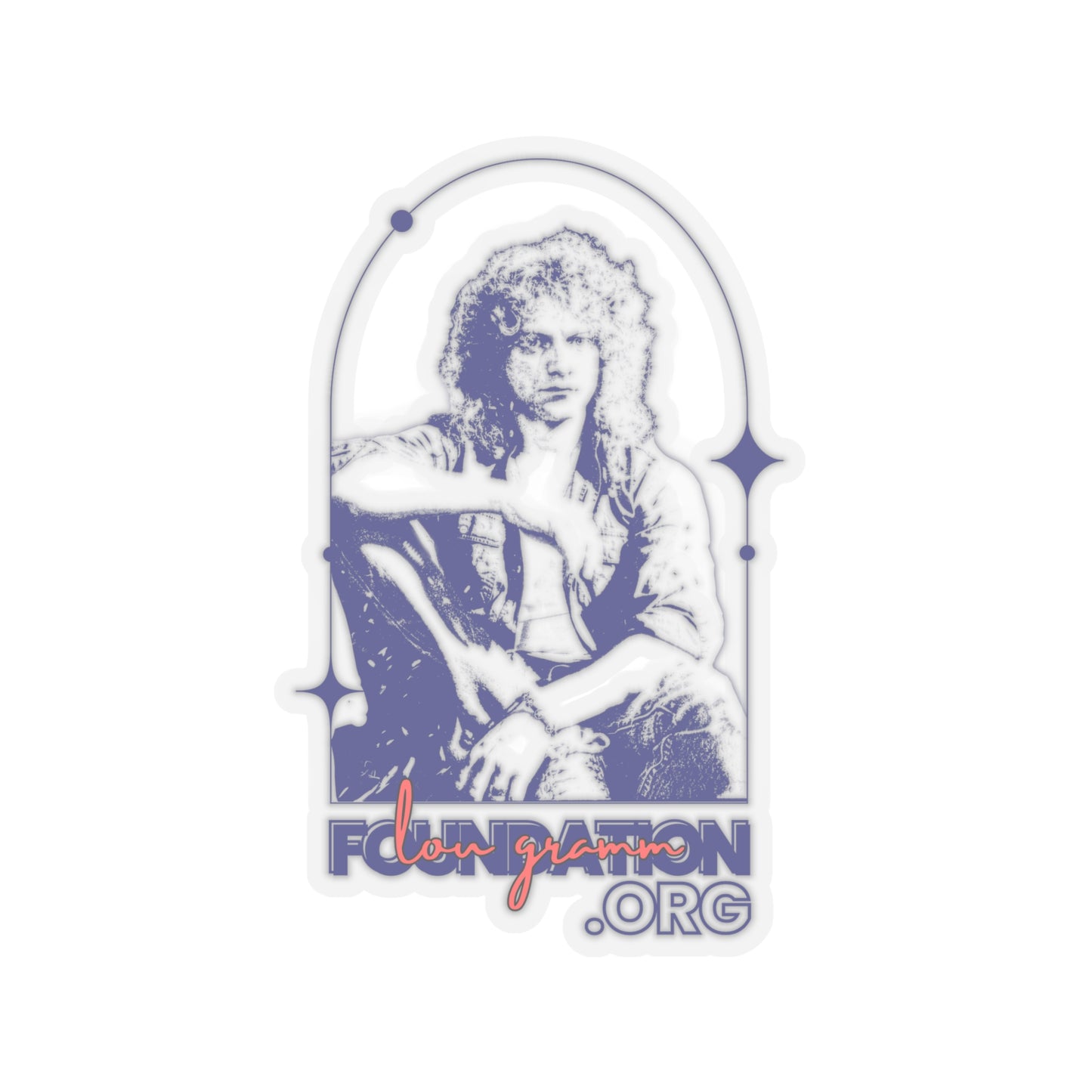Lou Gramm Foundation Stencil Blue Kiss-Cut Stickers