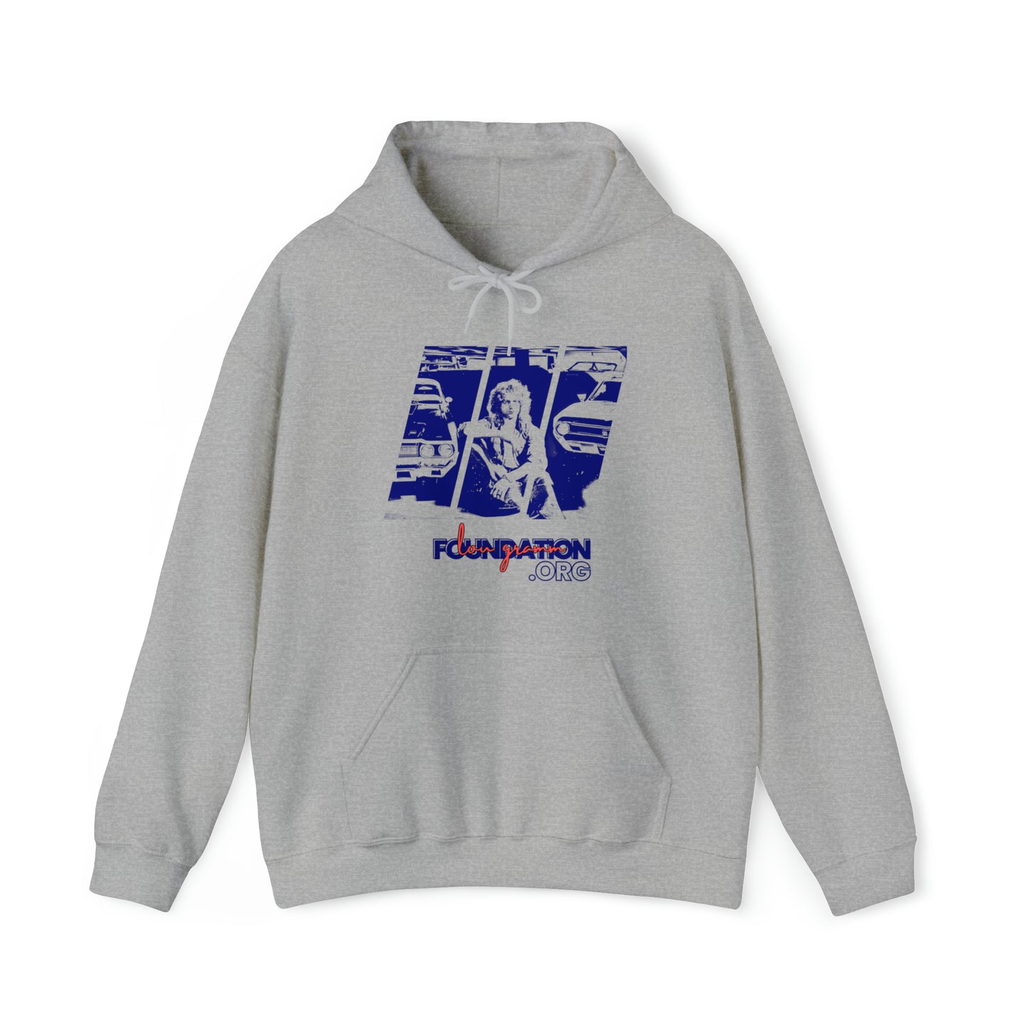 Lou’s Garage Blue logo - Unisex Heavy Blend™ Hooded Sweatshirt