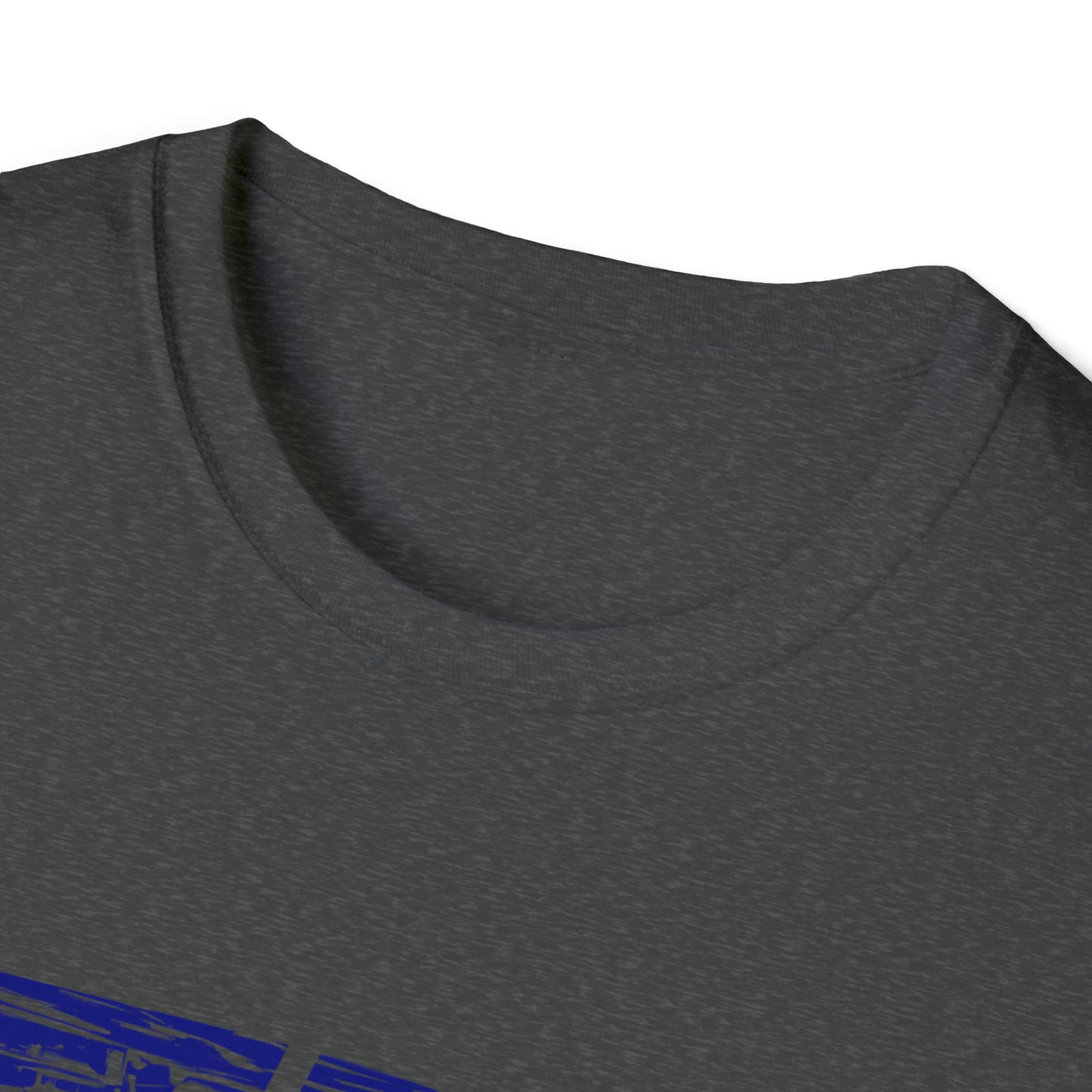 Lou’s Garage Blue logo - Unisex Softstyle T-Shirt