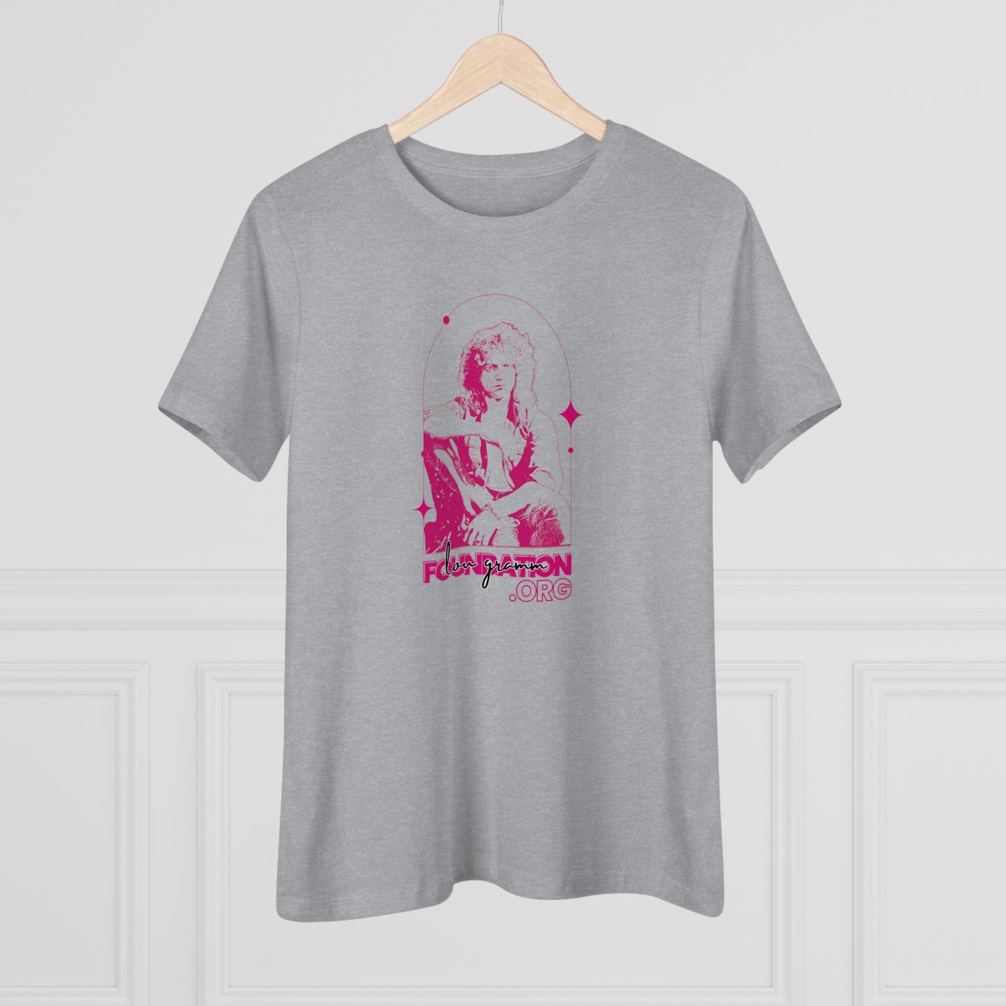 Lou Gramm Stencil Pink logo - Women's Premium Tee