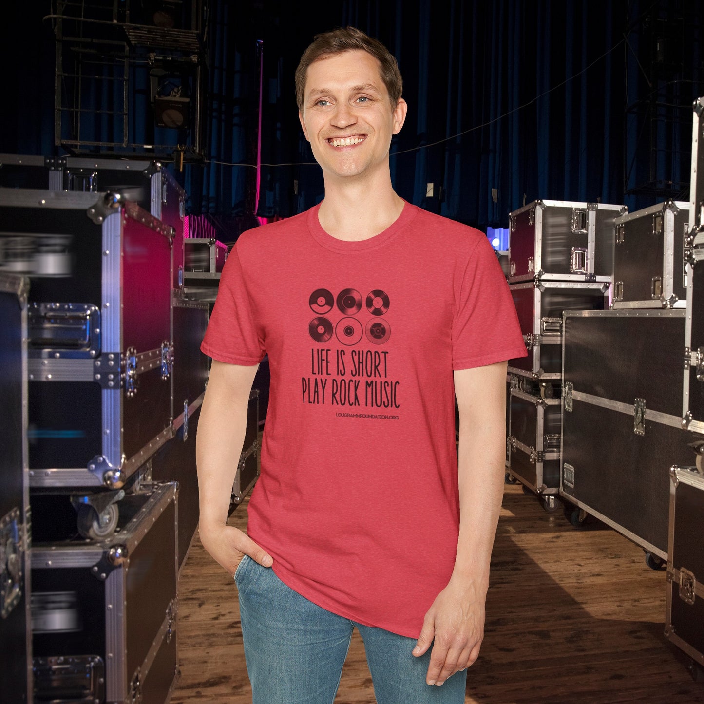 Life is Short Play Rock Music Unisex Softstyle T-Shirt