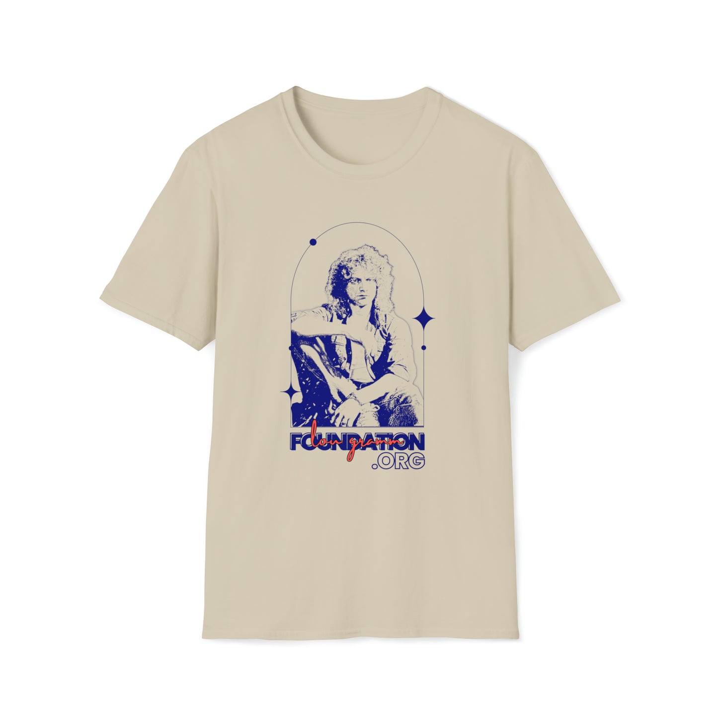 Lou Gramm Stencil Blue logo - Unisex Softstyle T-Shirt