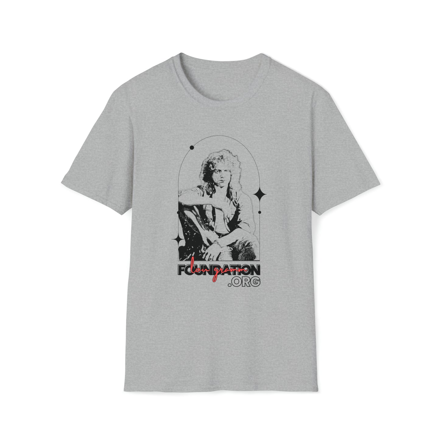 Lou Gramm Stencil Black logo - Unisex Softstyle T-Shirt