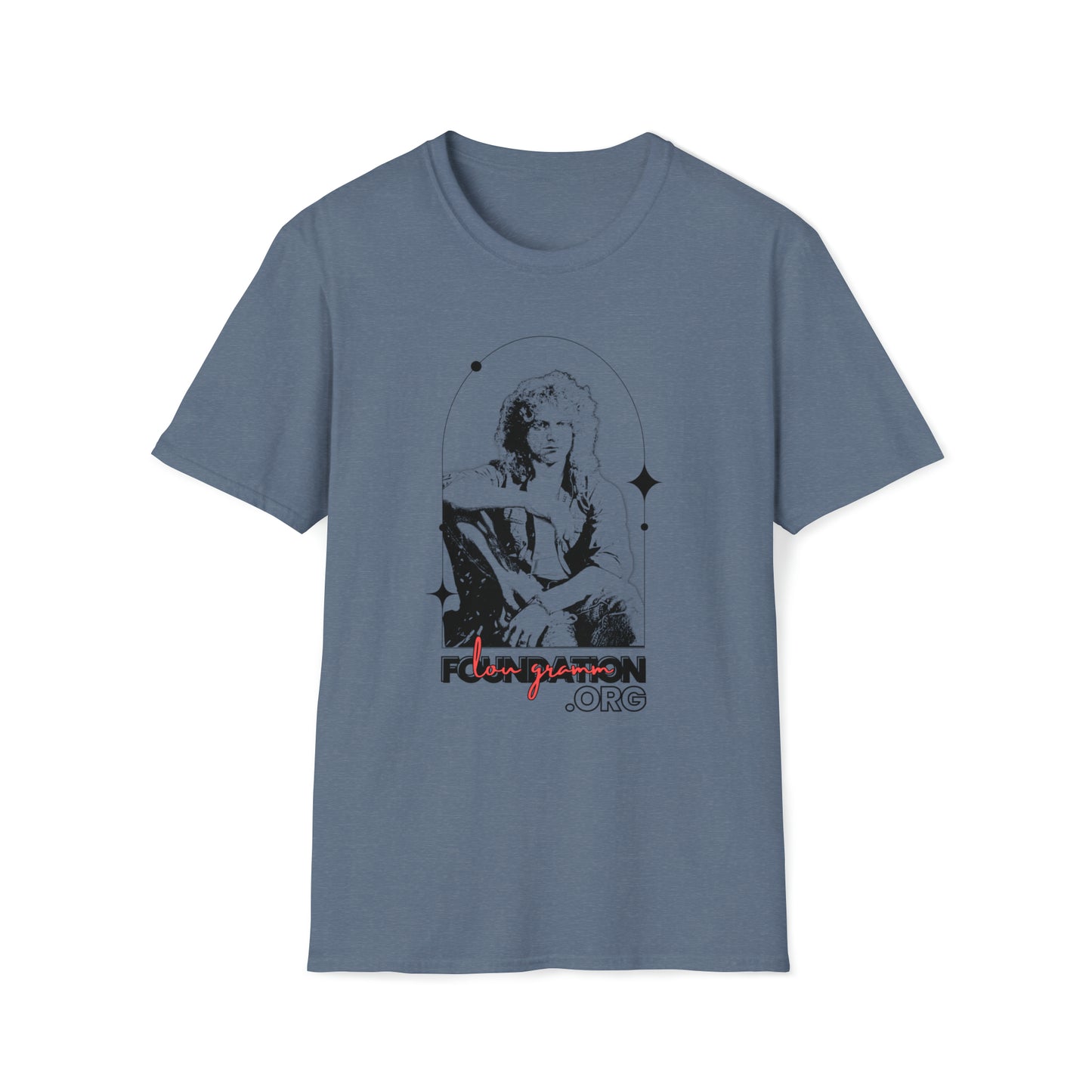 Lou Gramm Stencil Black logo - Unisex Softstyle T-Shirt