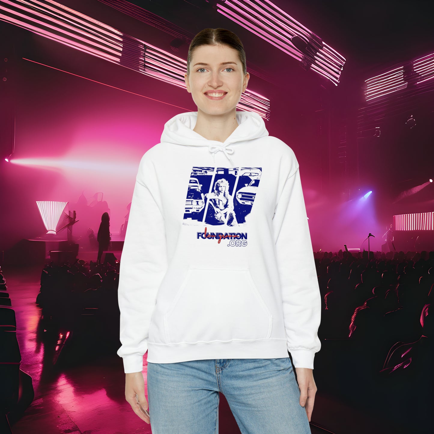 Lou’s Garage Blue logo - Unisex Heavy Blend™ Hooded Sweatshirt