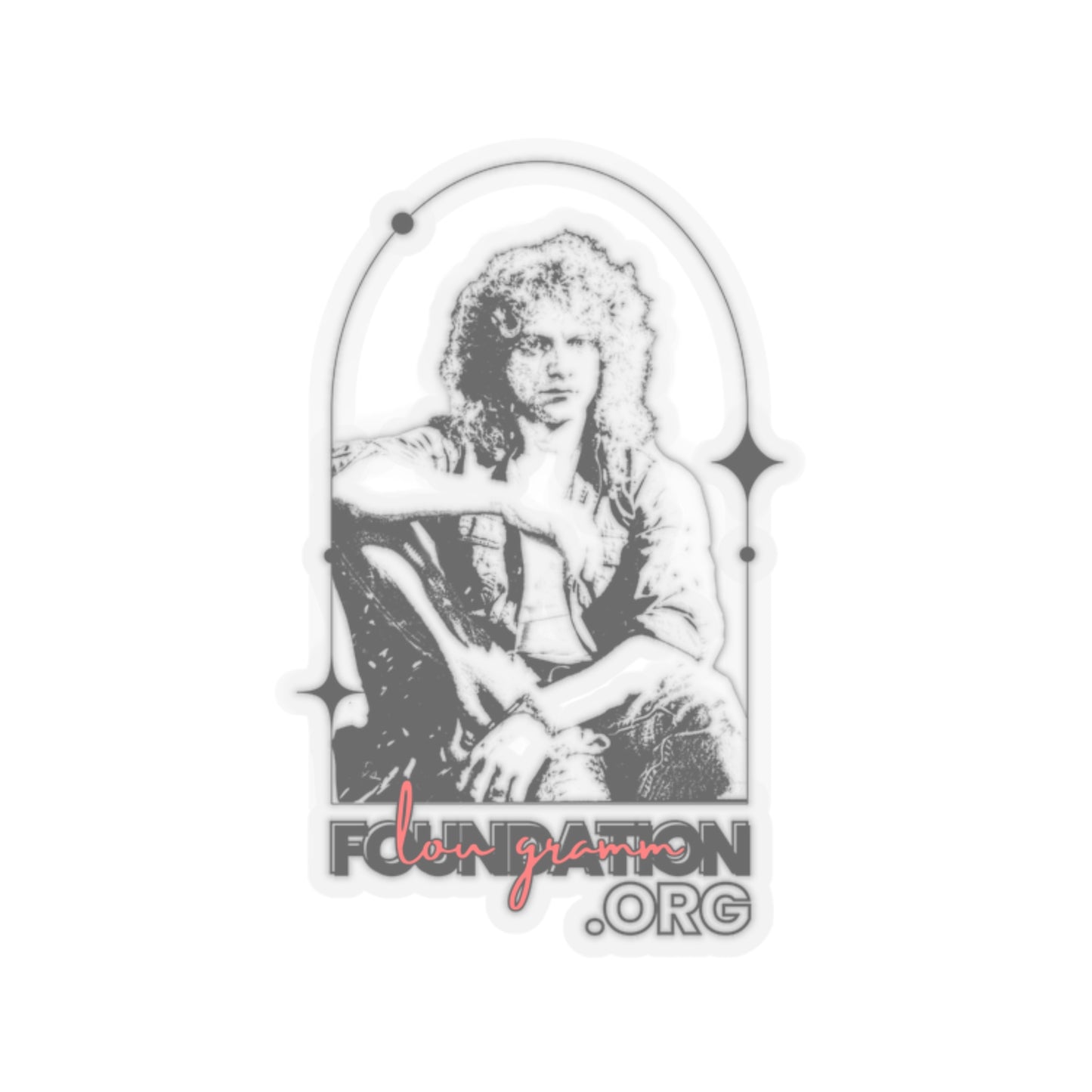 Lou Gramm Foundation Stencil Black Kiss-Cut Stickers
