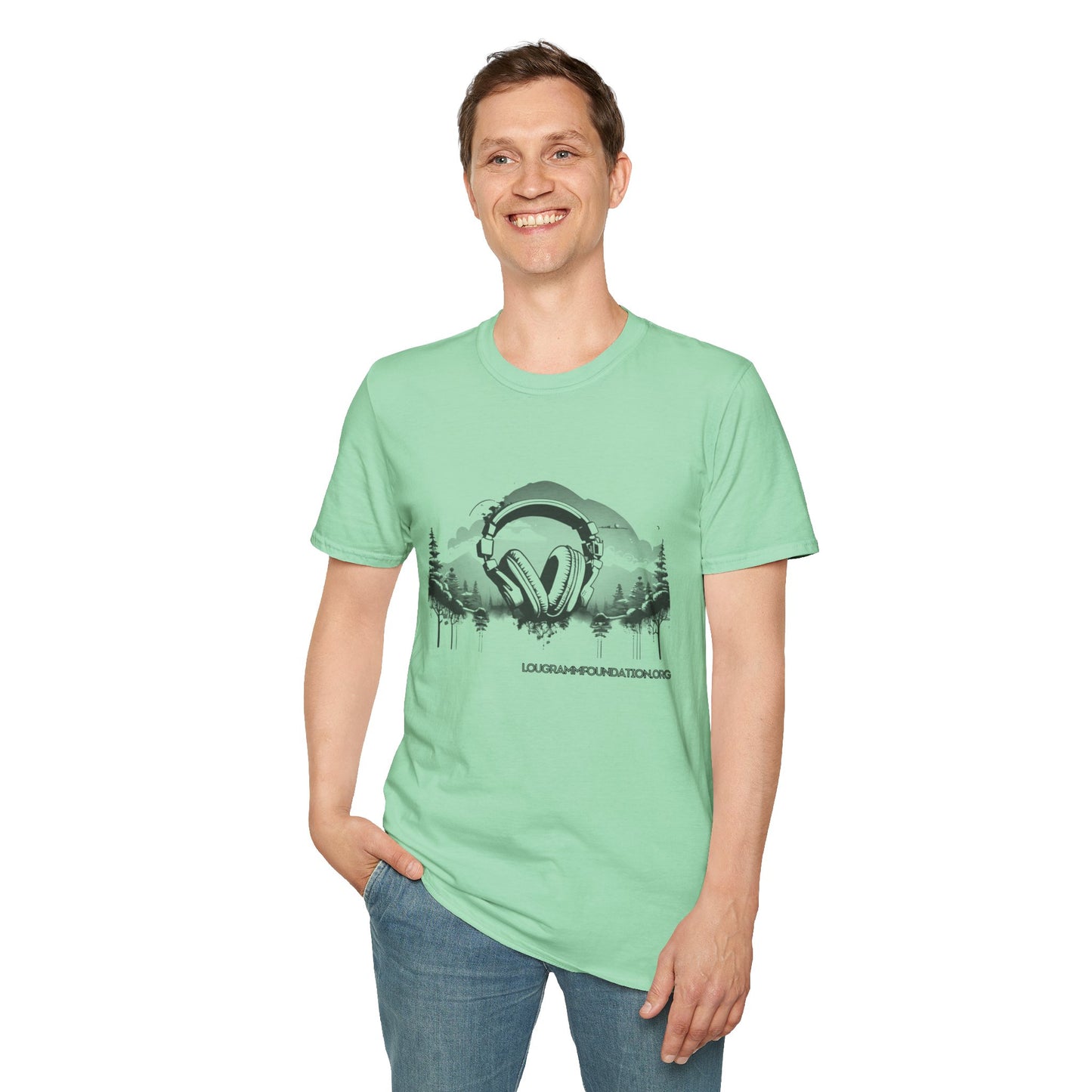 Headphones Sky Unisex Softstyle T-Shirt