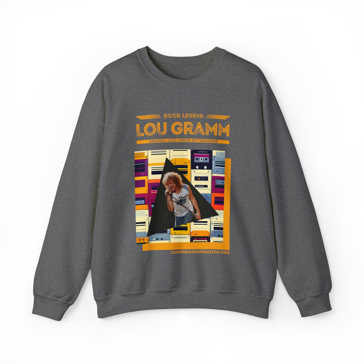 Rock Legend Lou Gramm Orange Logo - Unisex Heavy Blend™ Crewneck Sweatshirt