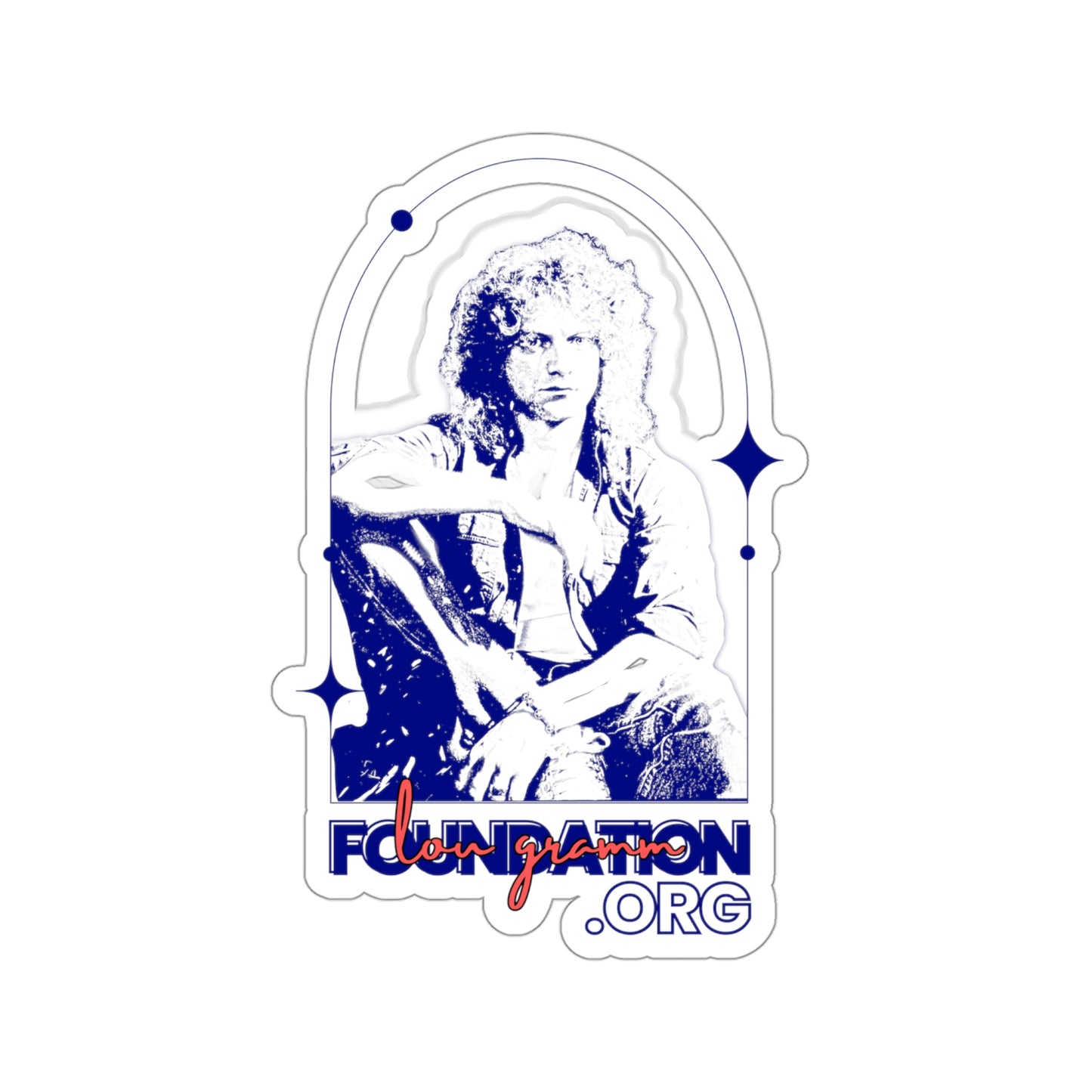 Lou Gramm Foundation Stencil Blue Kiss-Cut Stickers