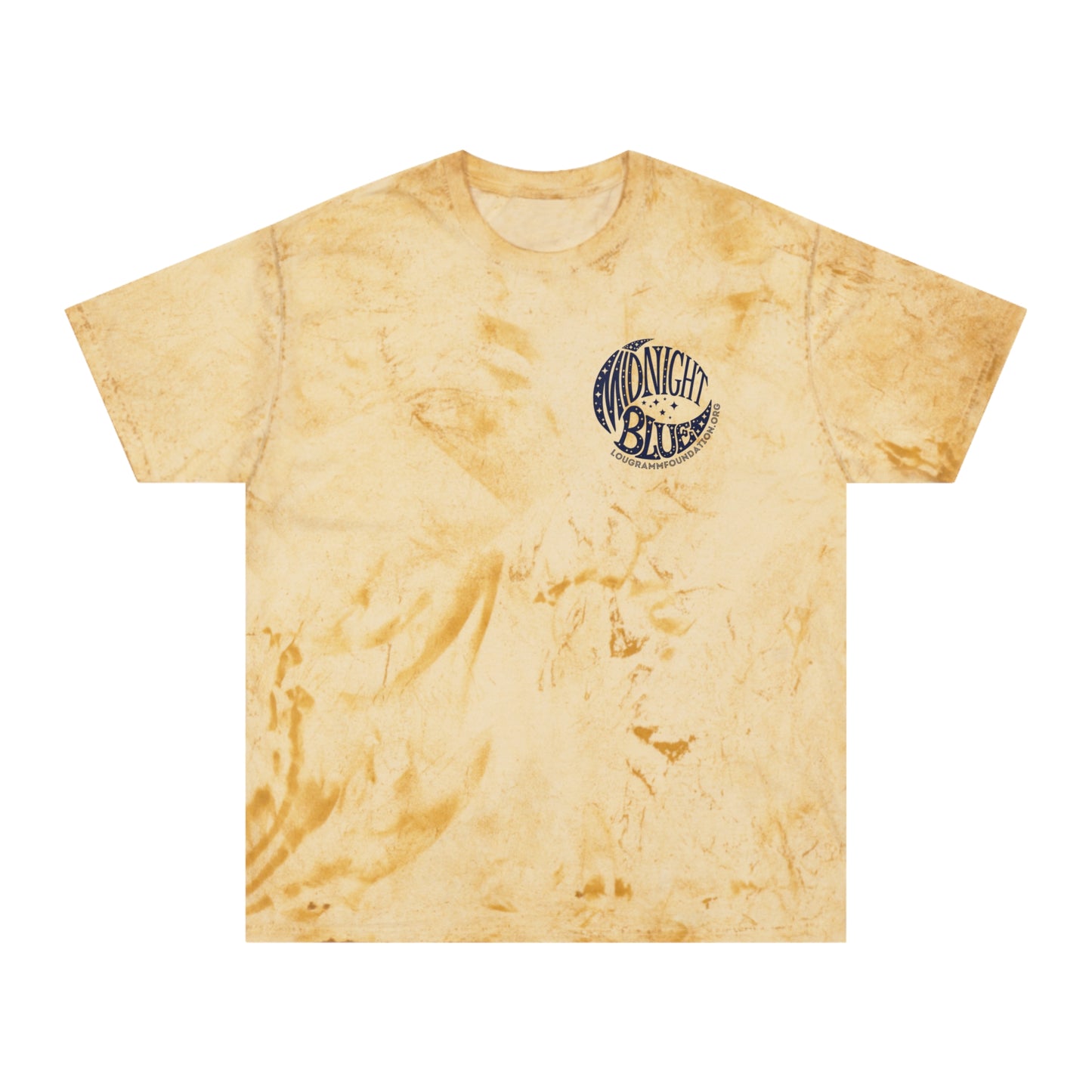 Midnight Blue Color Blast T-Shirt with Moon and Stars Design