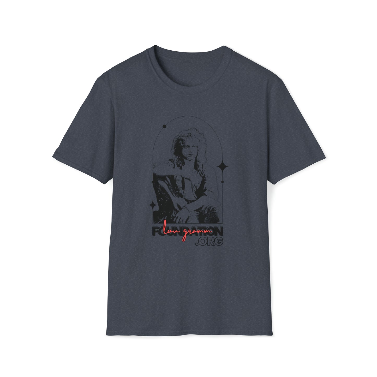 Lou Gramm Stencil Black logo - Unisex Softstyle T-Shirt
