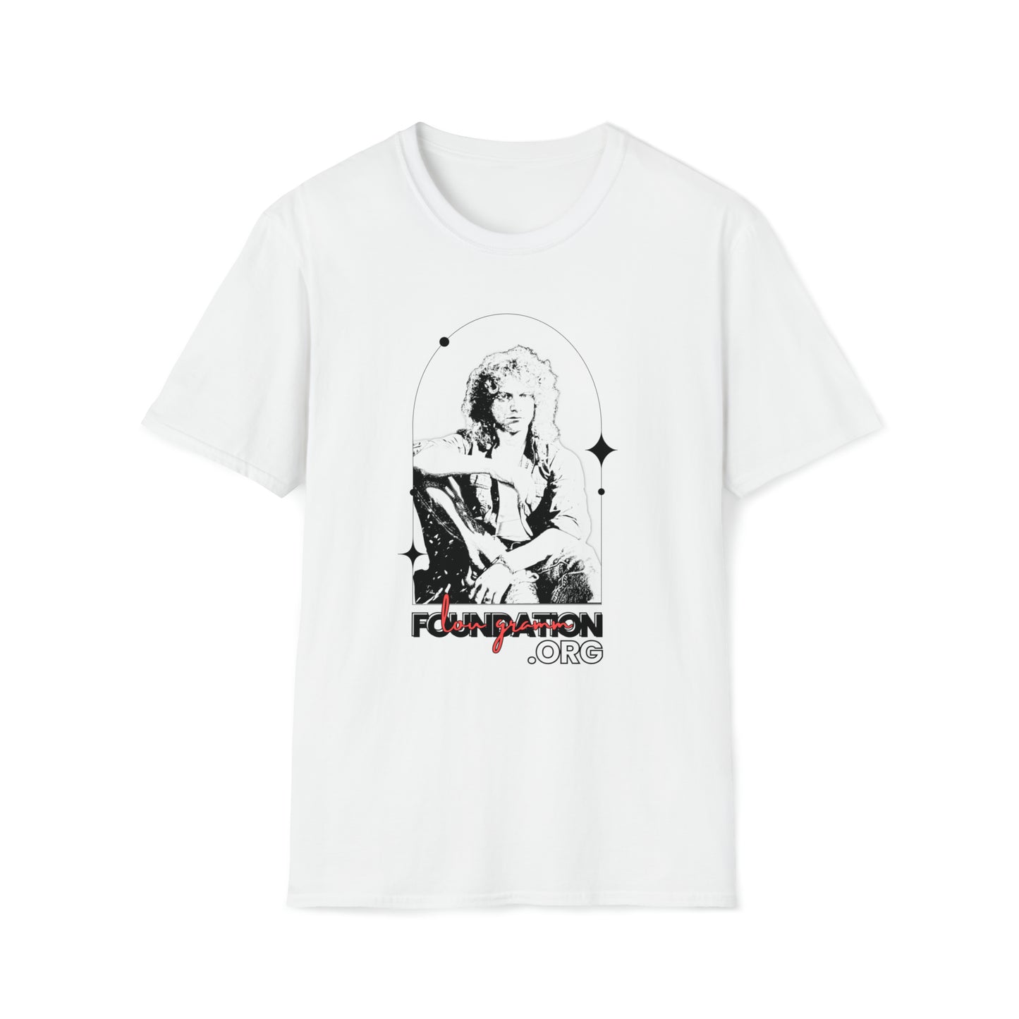Lou Gramm Stencil Black logo - Unisex Softstyle T-Shirt